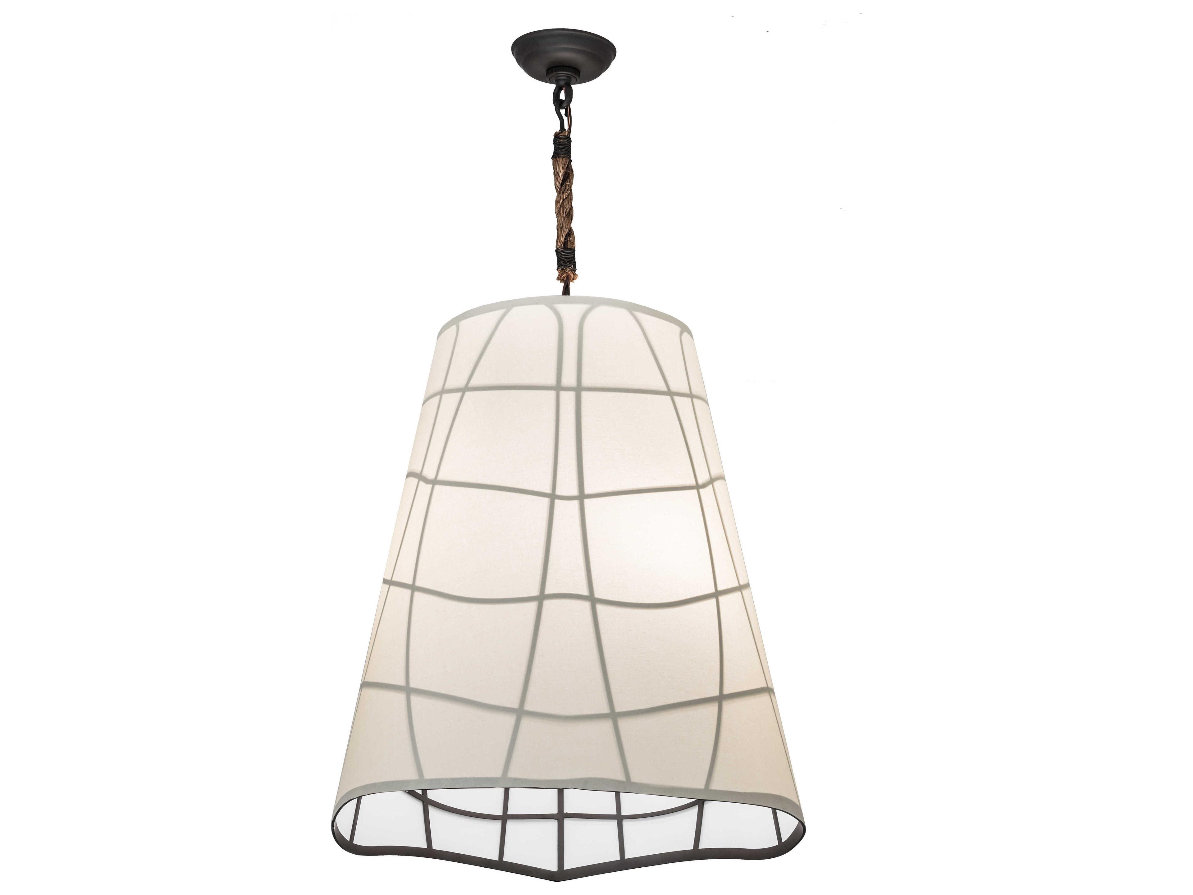 3-Light Bronze Glass Empire Pendant