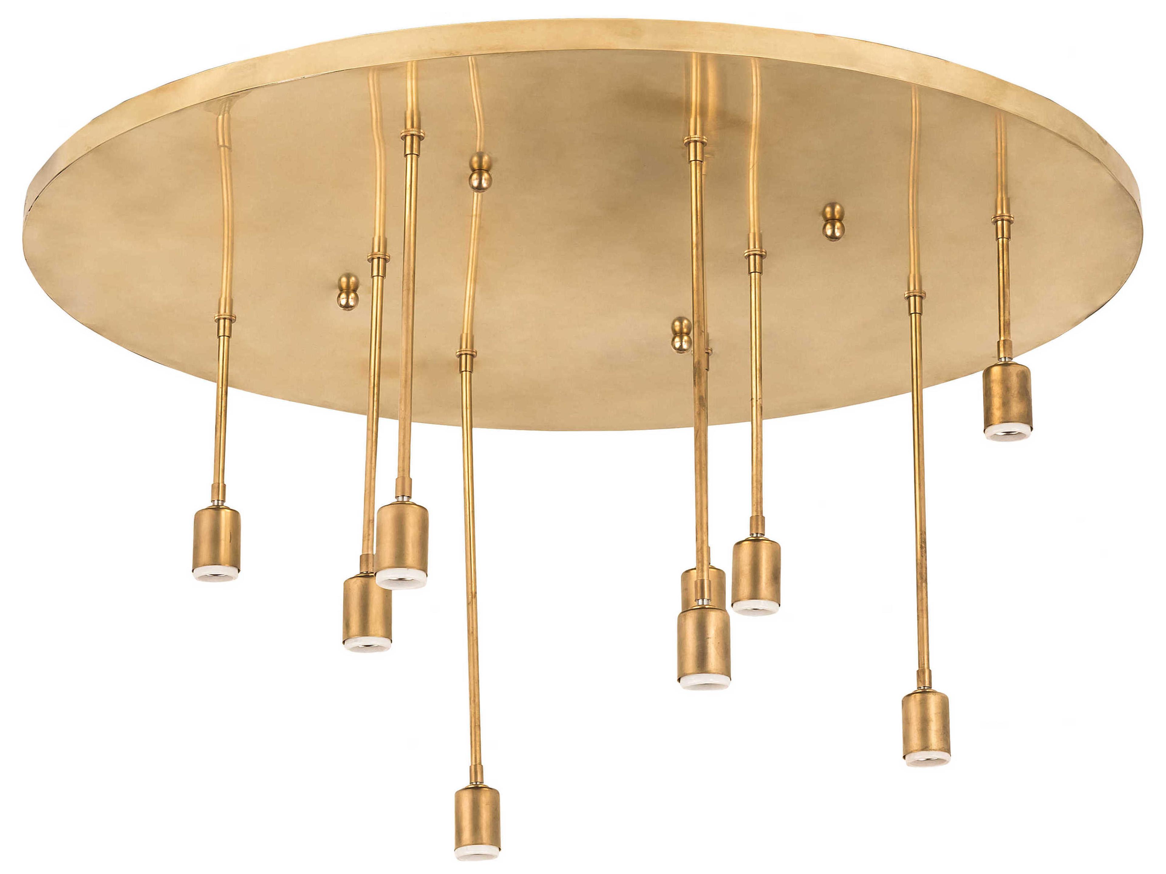 9-Light Brass Glass Pendant