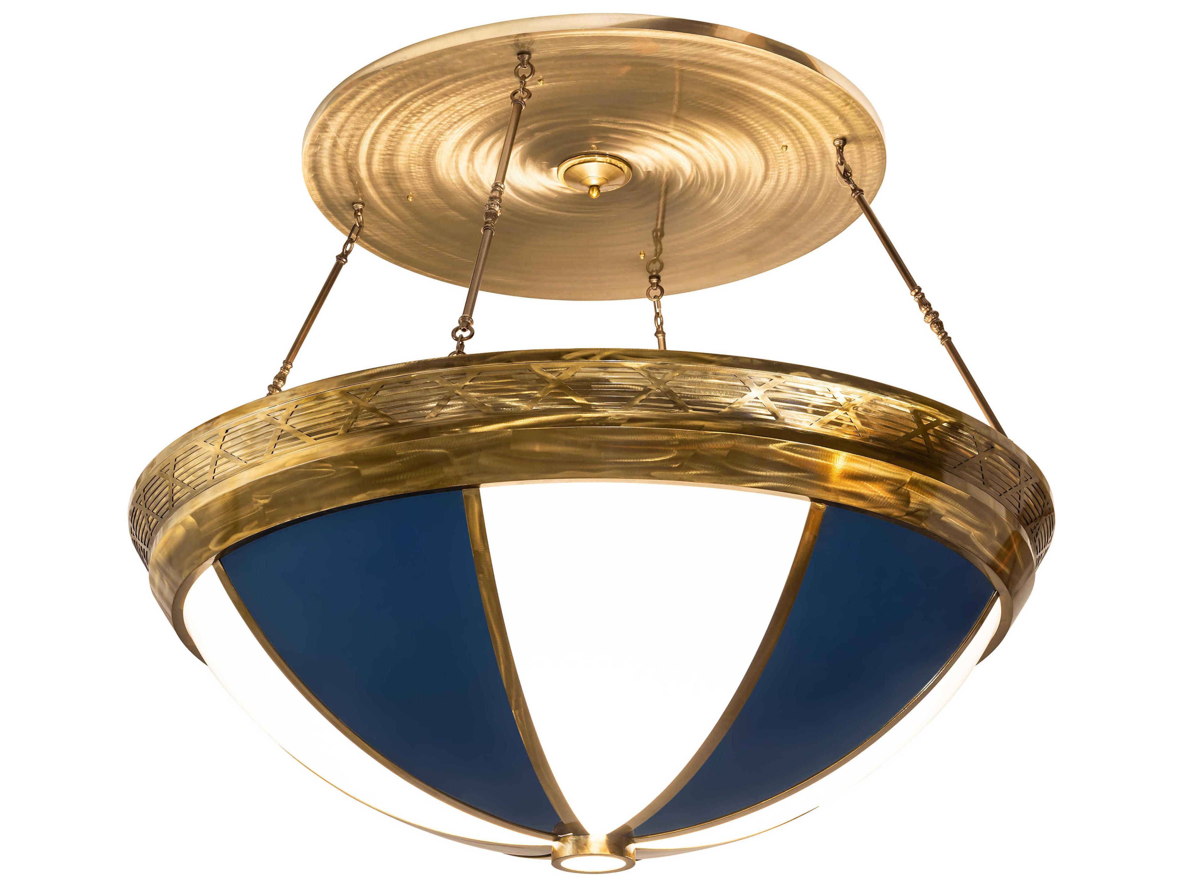 12-Light Brass Bowl Pendant