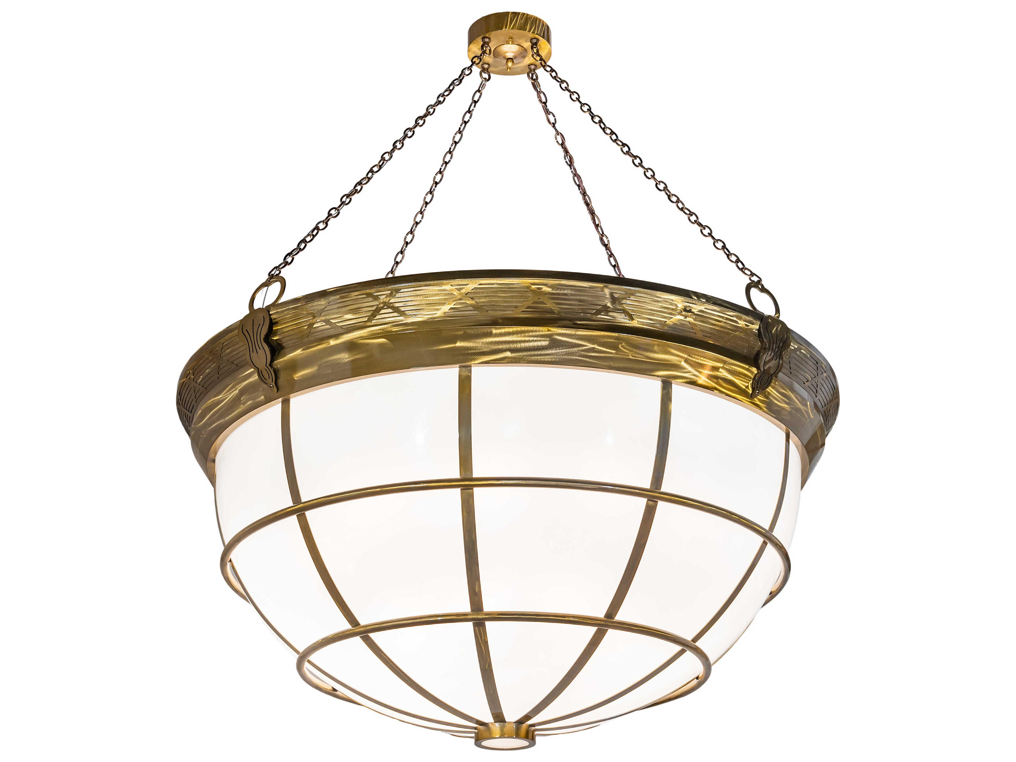 18-Light Brass Bowl Pendant