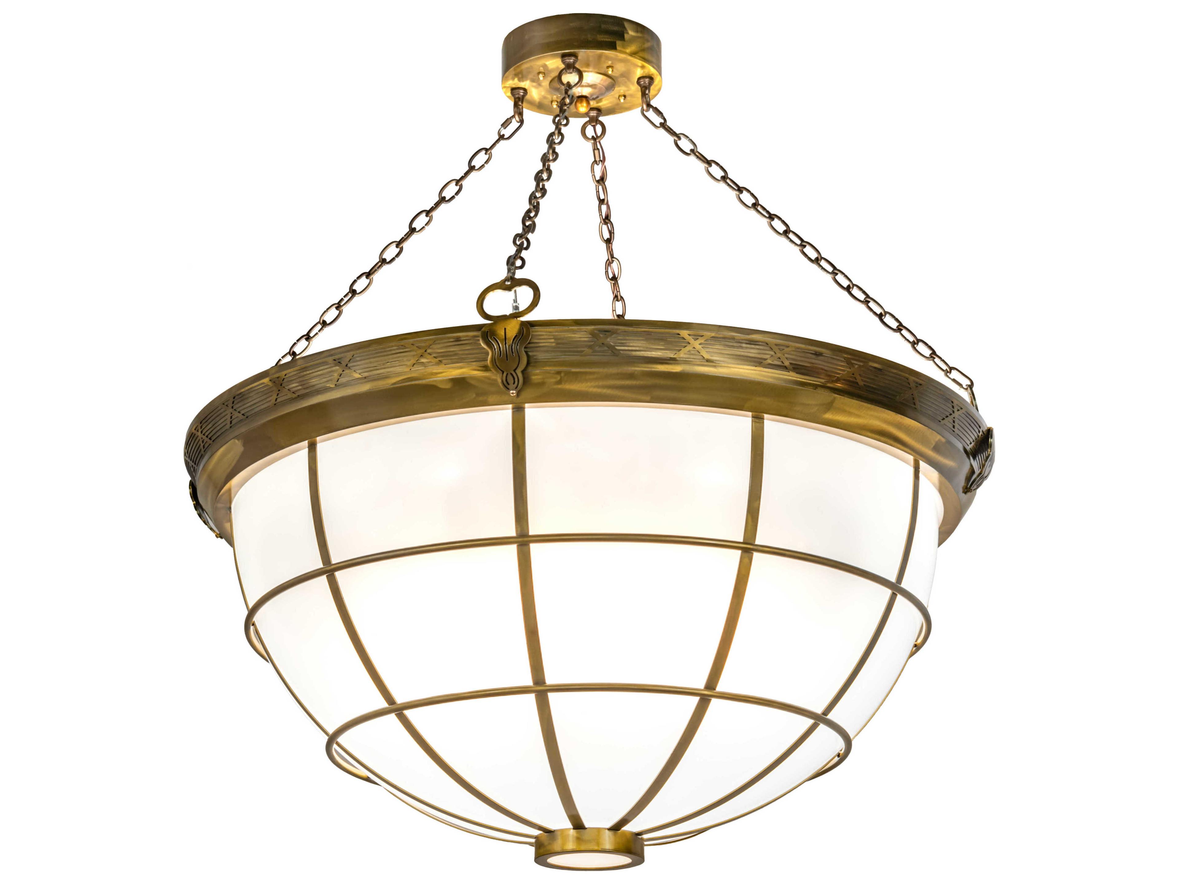 8-Light Brass Bowl Pendant