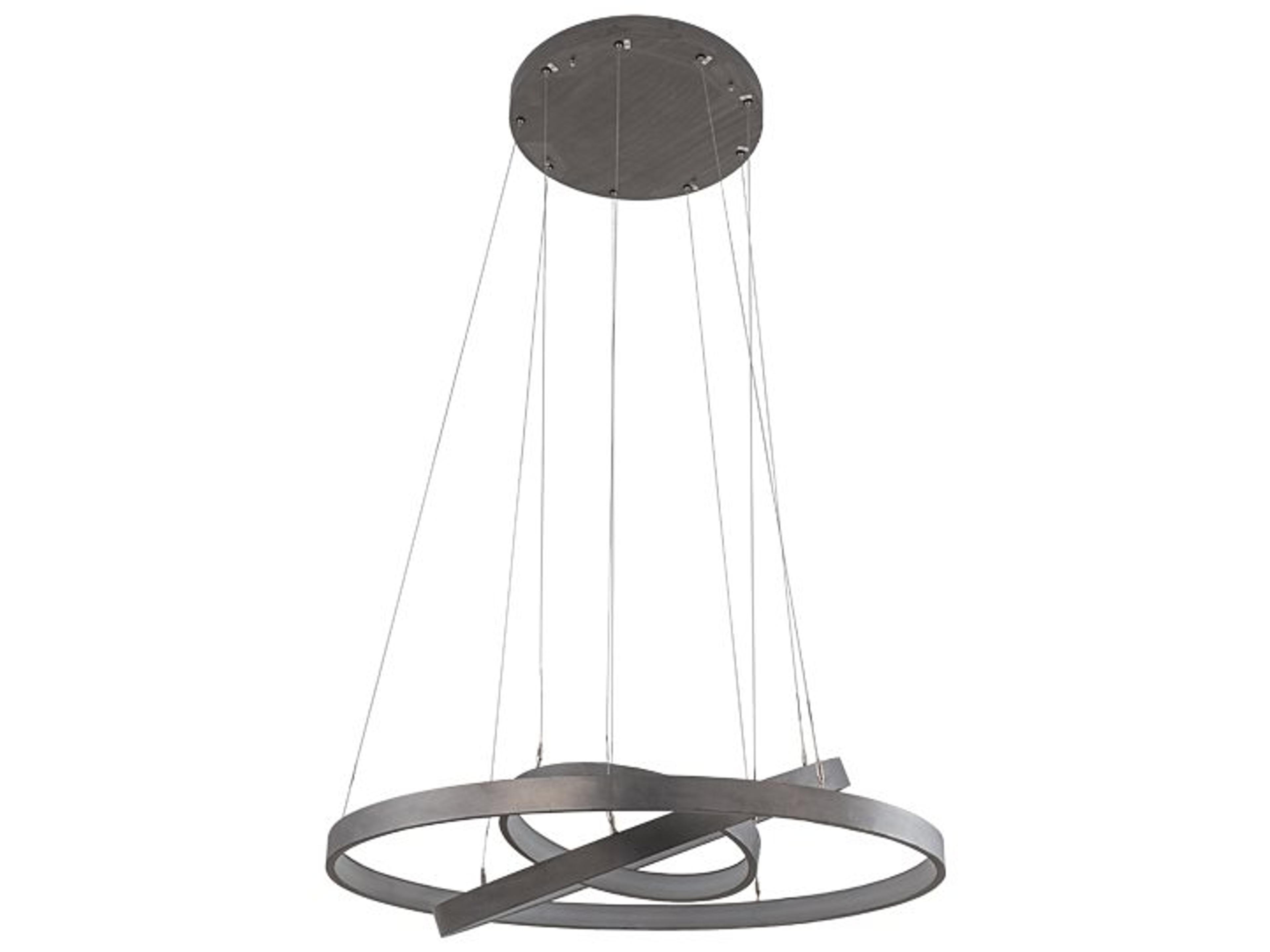 Anillo Led Silver Glass Round Tiered Pendant