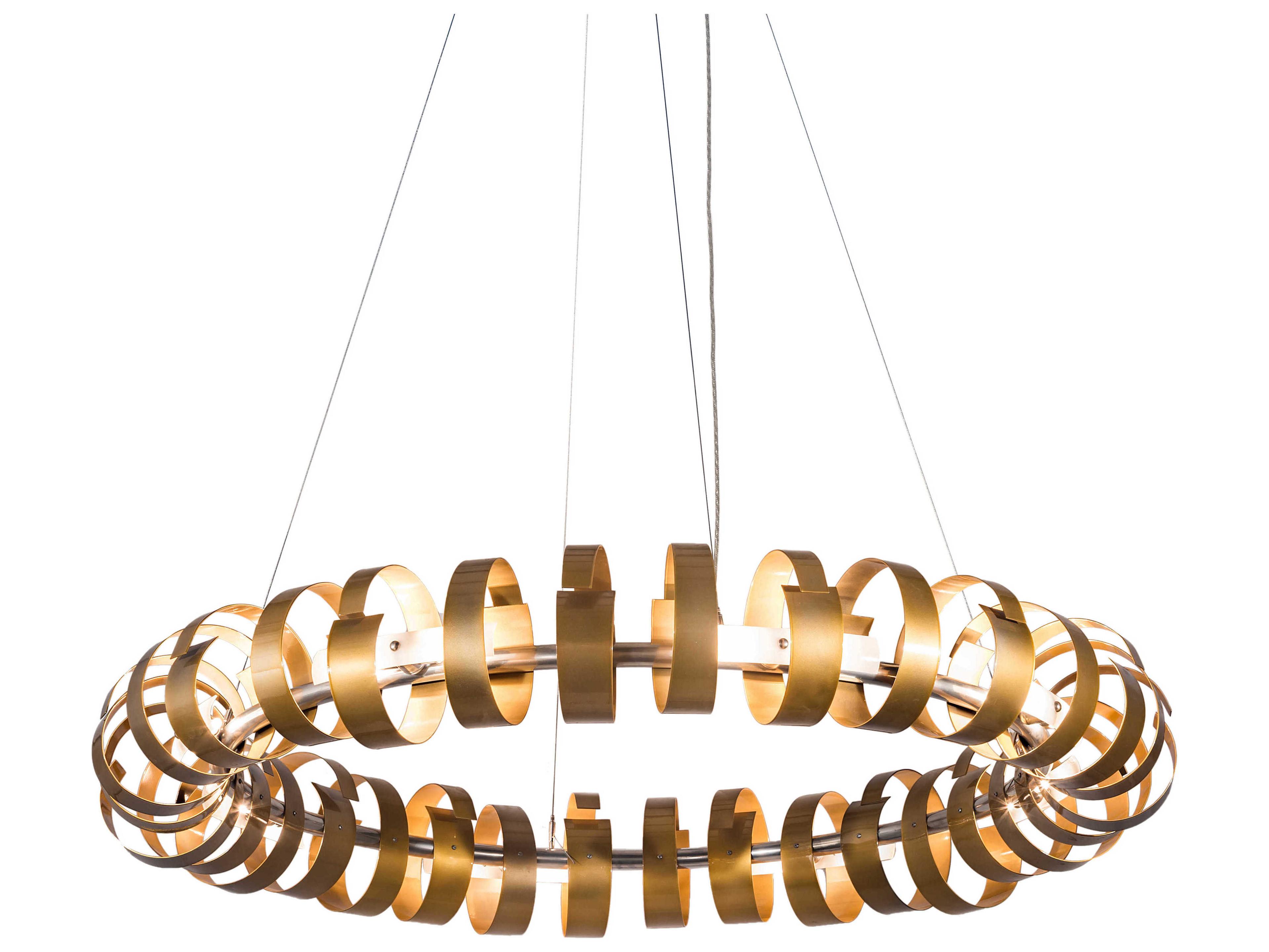 16-Light Gold Round Pendant