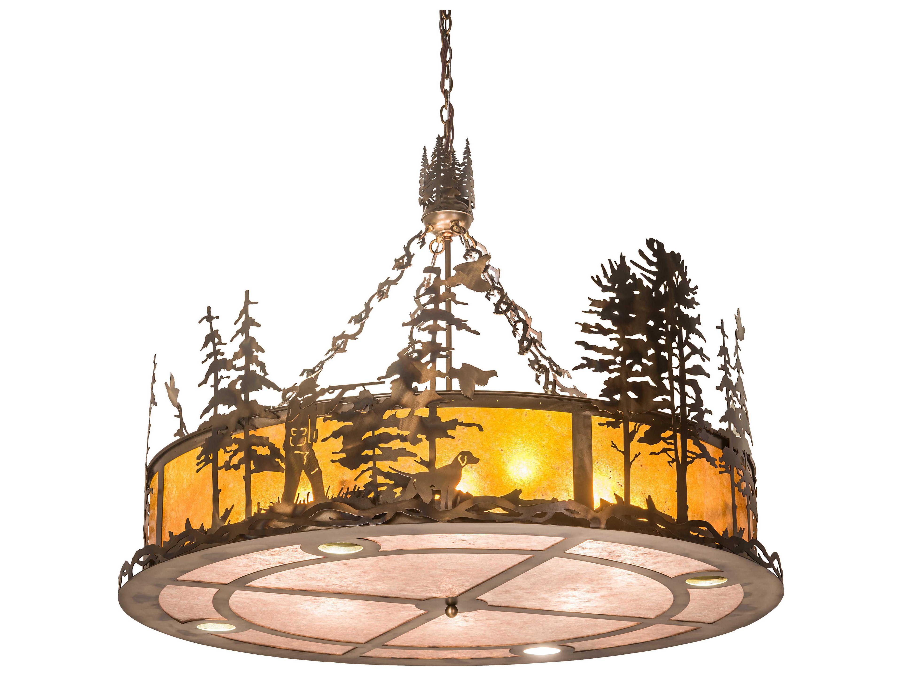 8 Copper Glass Drum Pendant