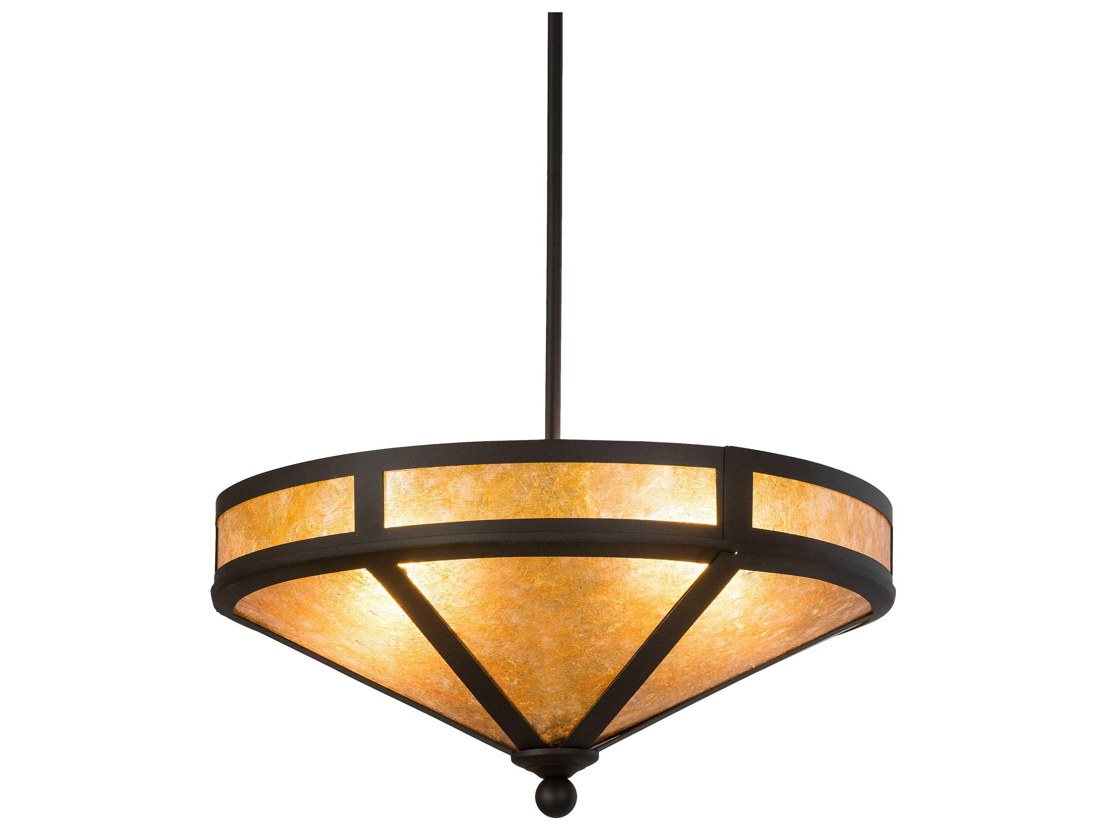 2-Light Bronze Glass Pendant