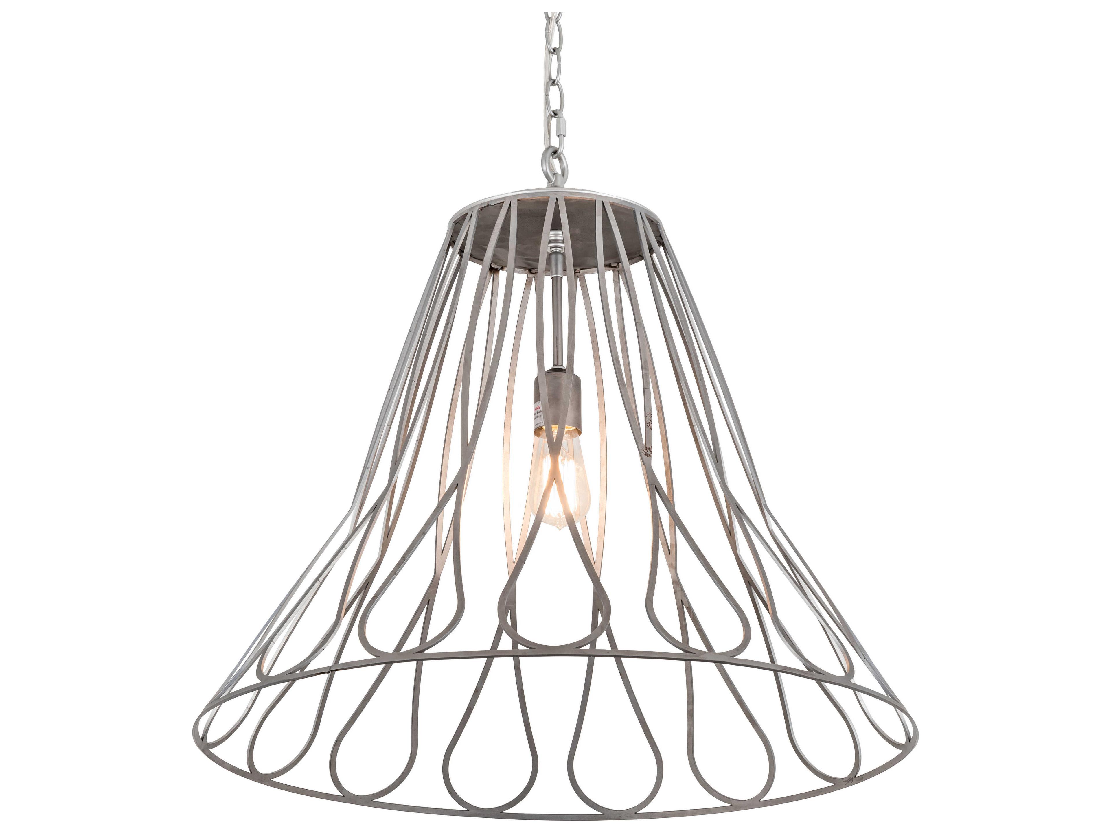 1-Light Silver Glass LED Pendant