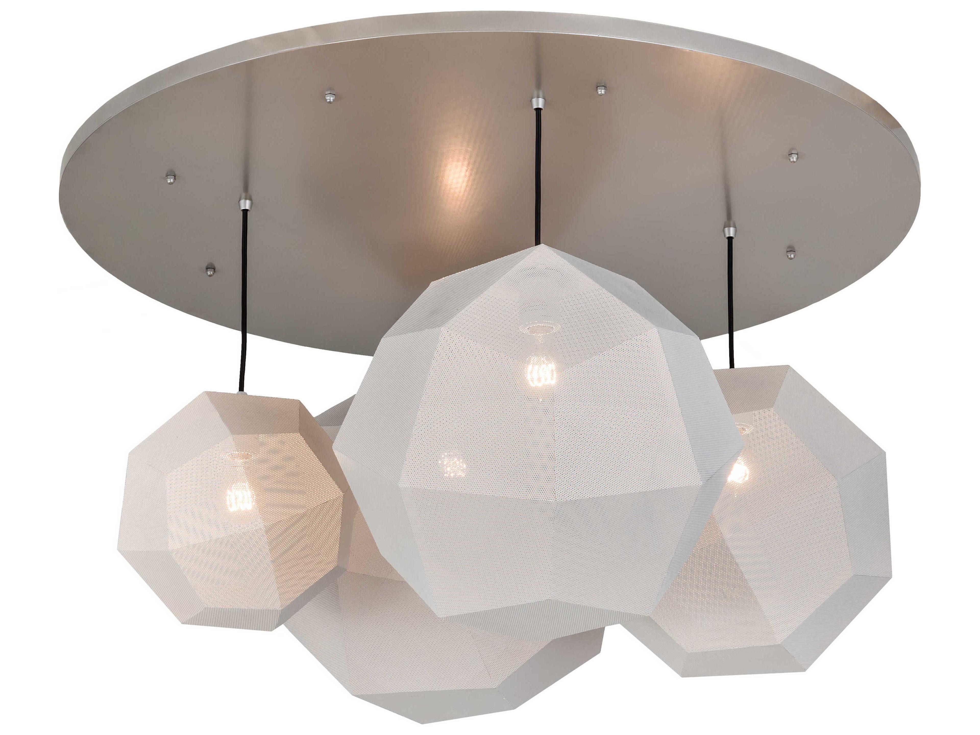 4-Light Nickel Glass LED Pendant