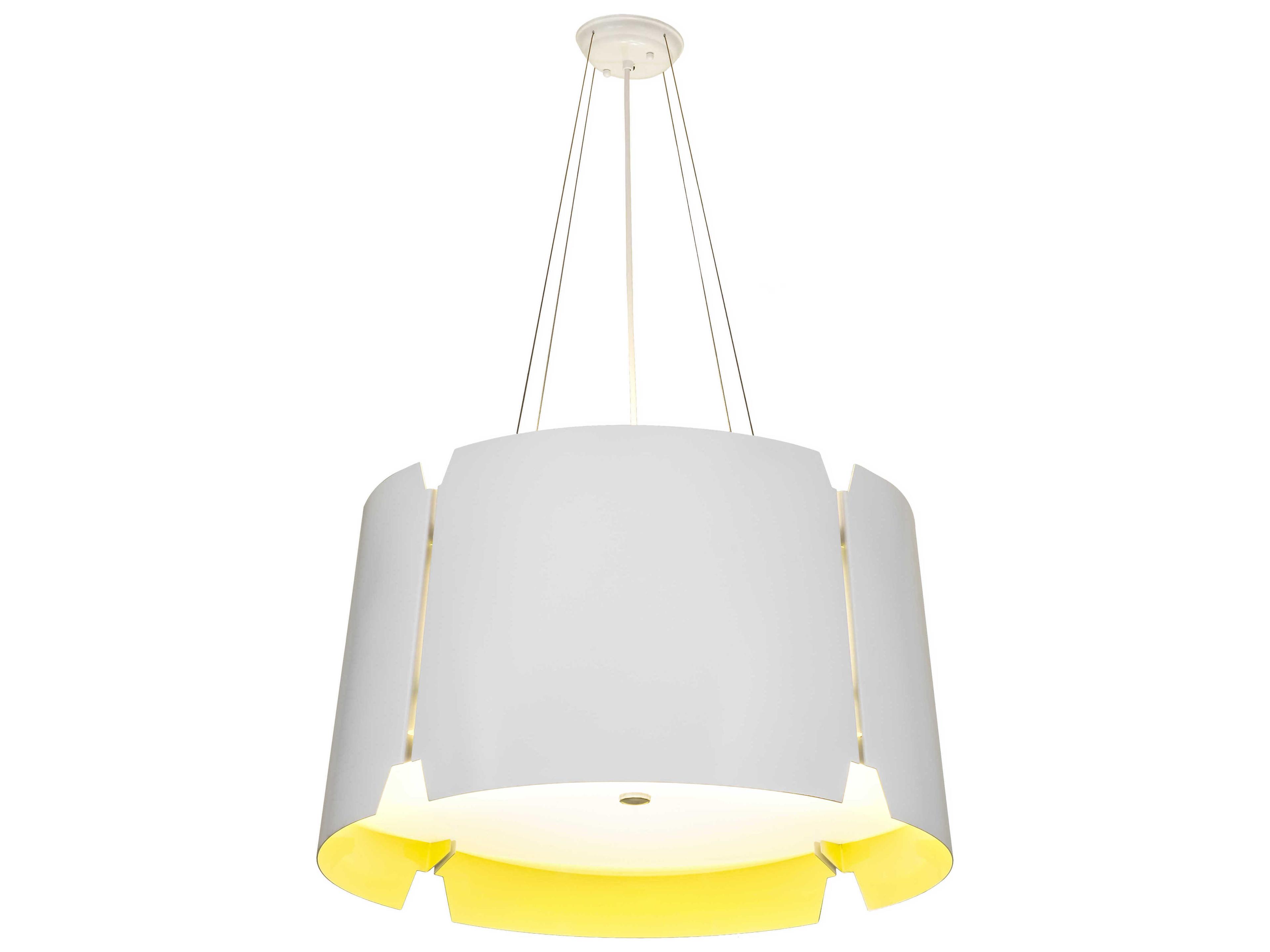 4-Light White Glass Drum Geometric Pendant