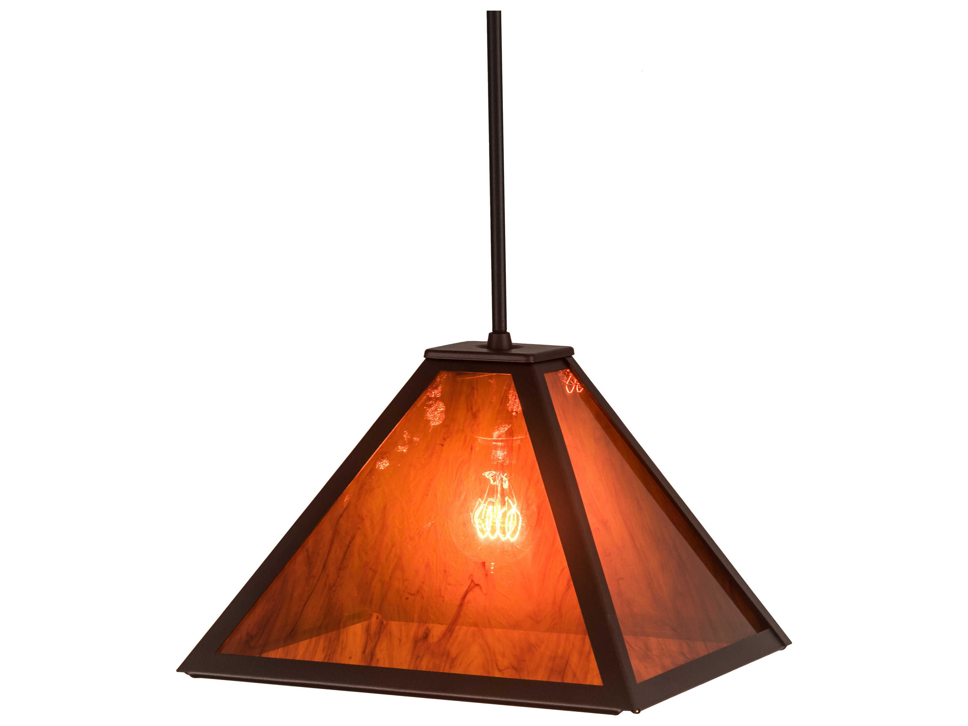 1-Light Bronze Glass Pendant