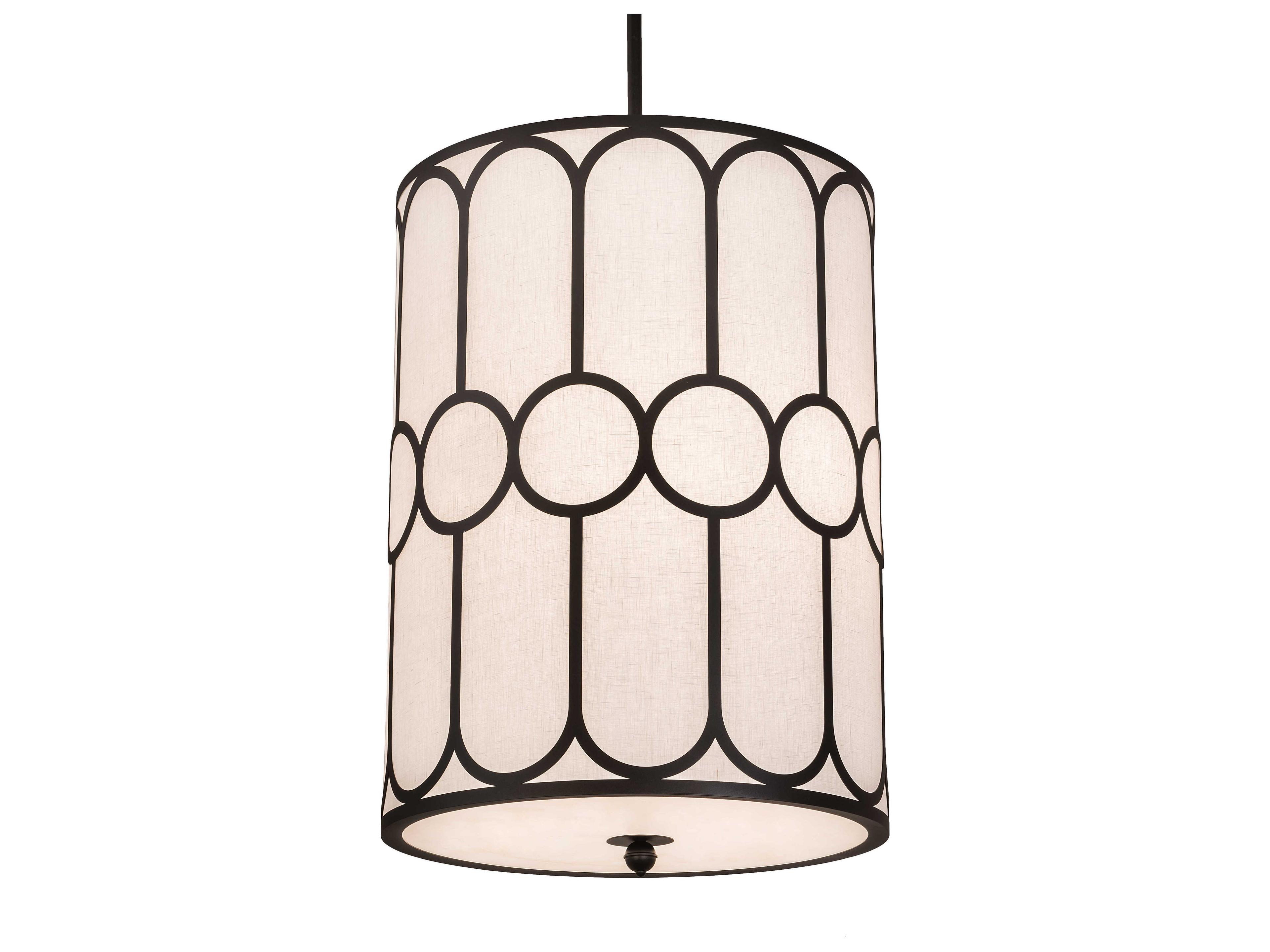 6-Light Black LED Drum Pendant