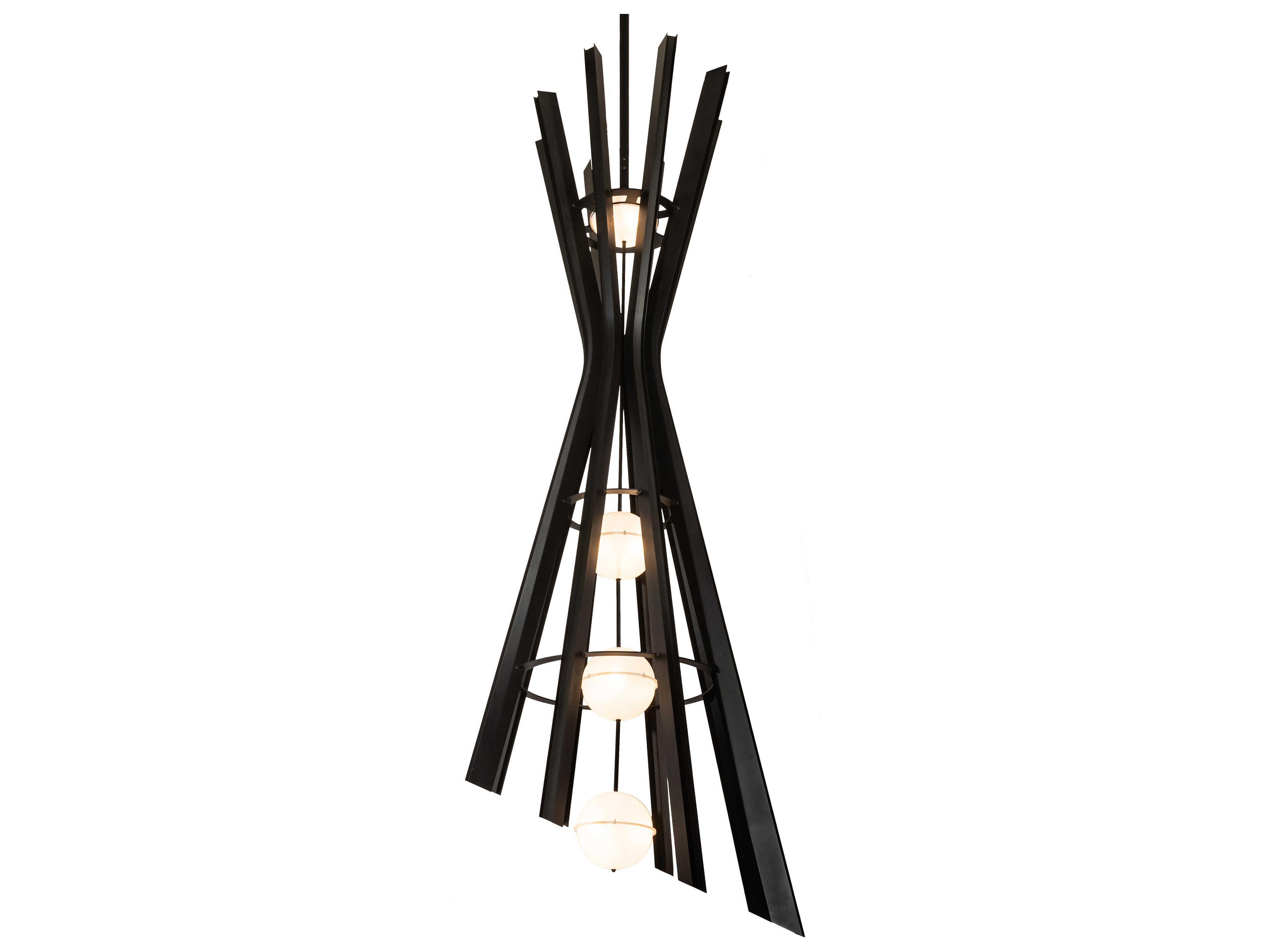 12-Light Black Globe Pendant