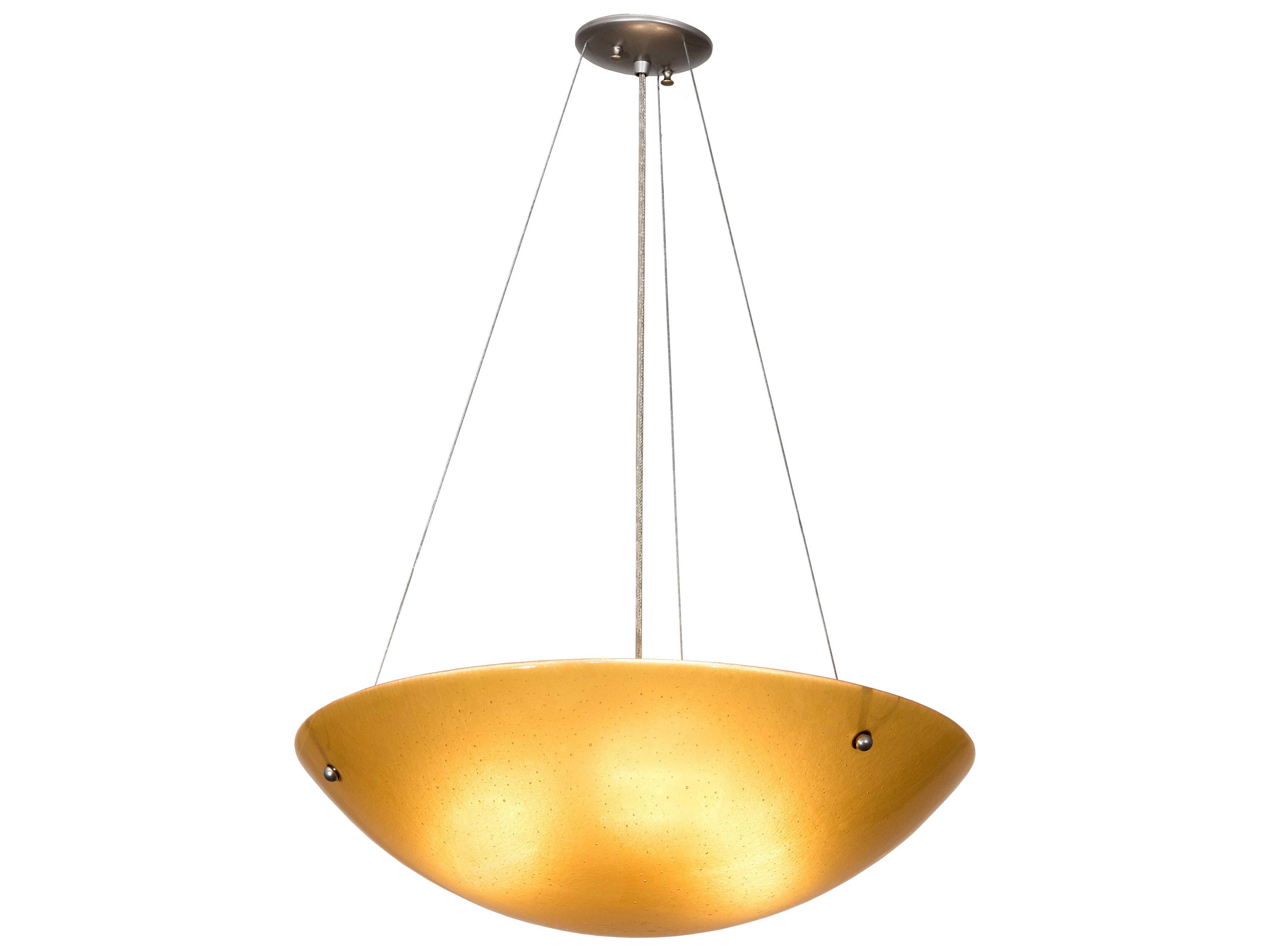 3-Light Yellow Bowl Pendant