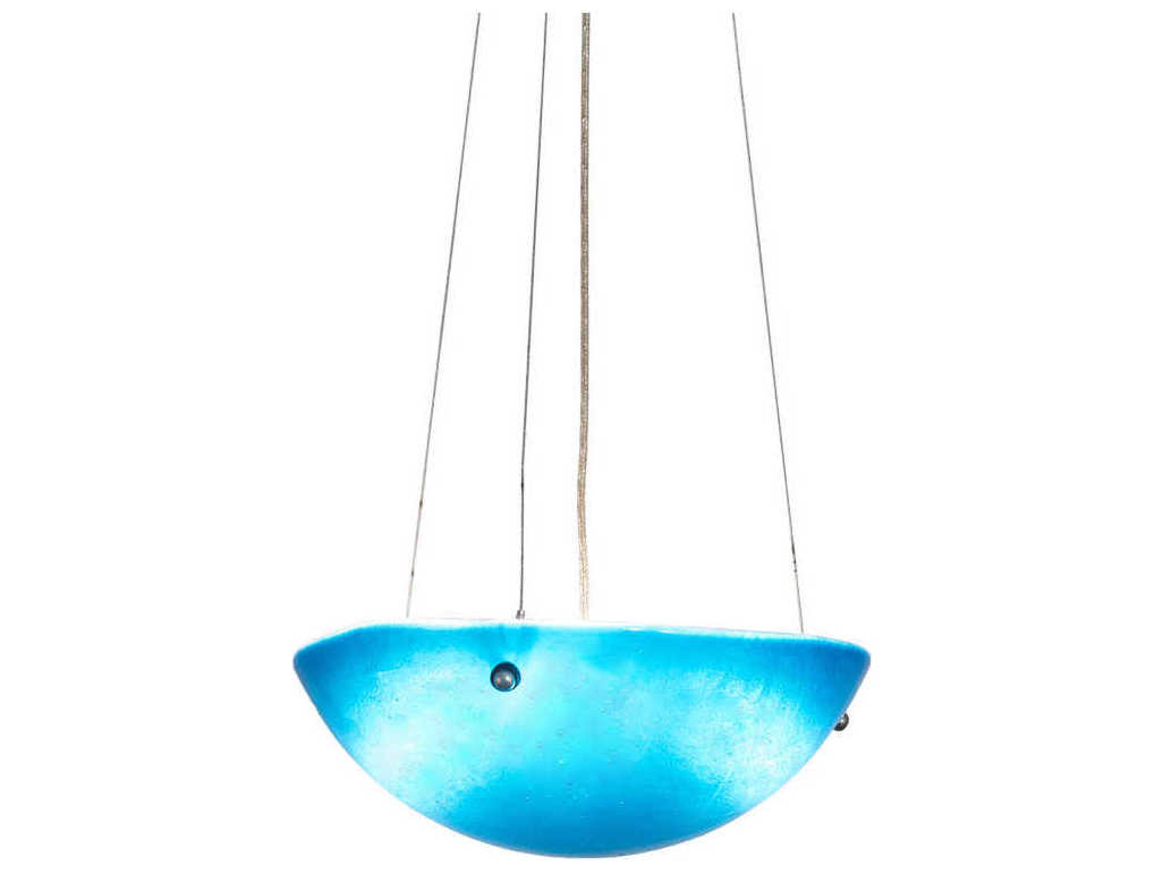 3-Light Blue Bowl Pendant