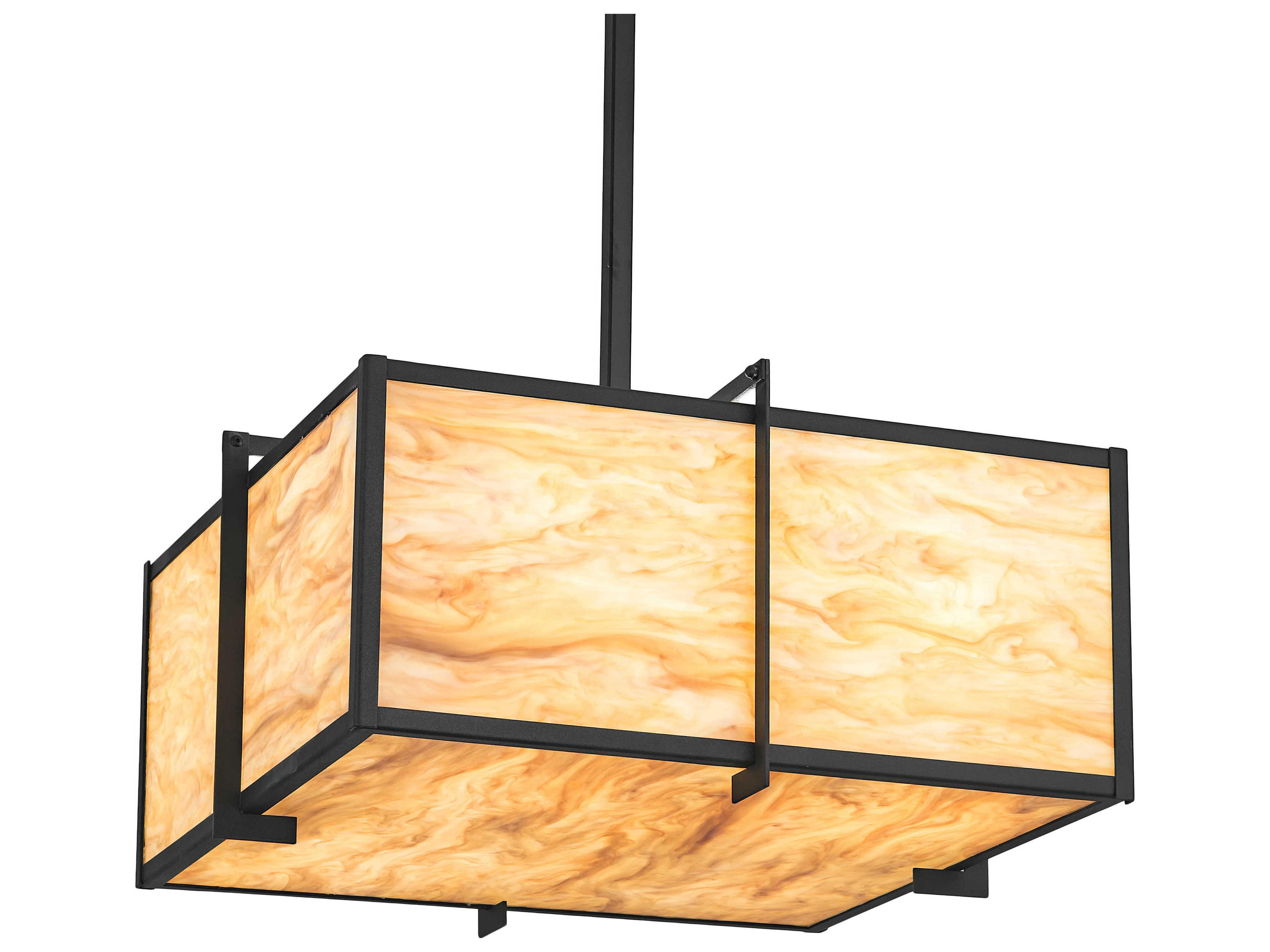 4-Light Black Geometric Pendant