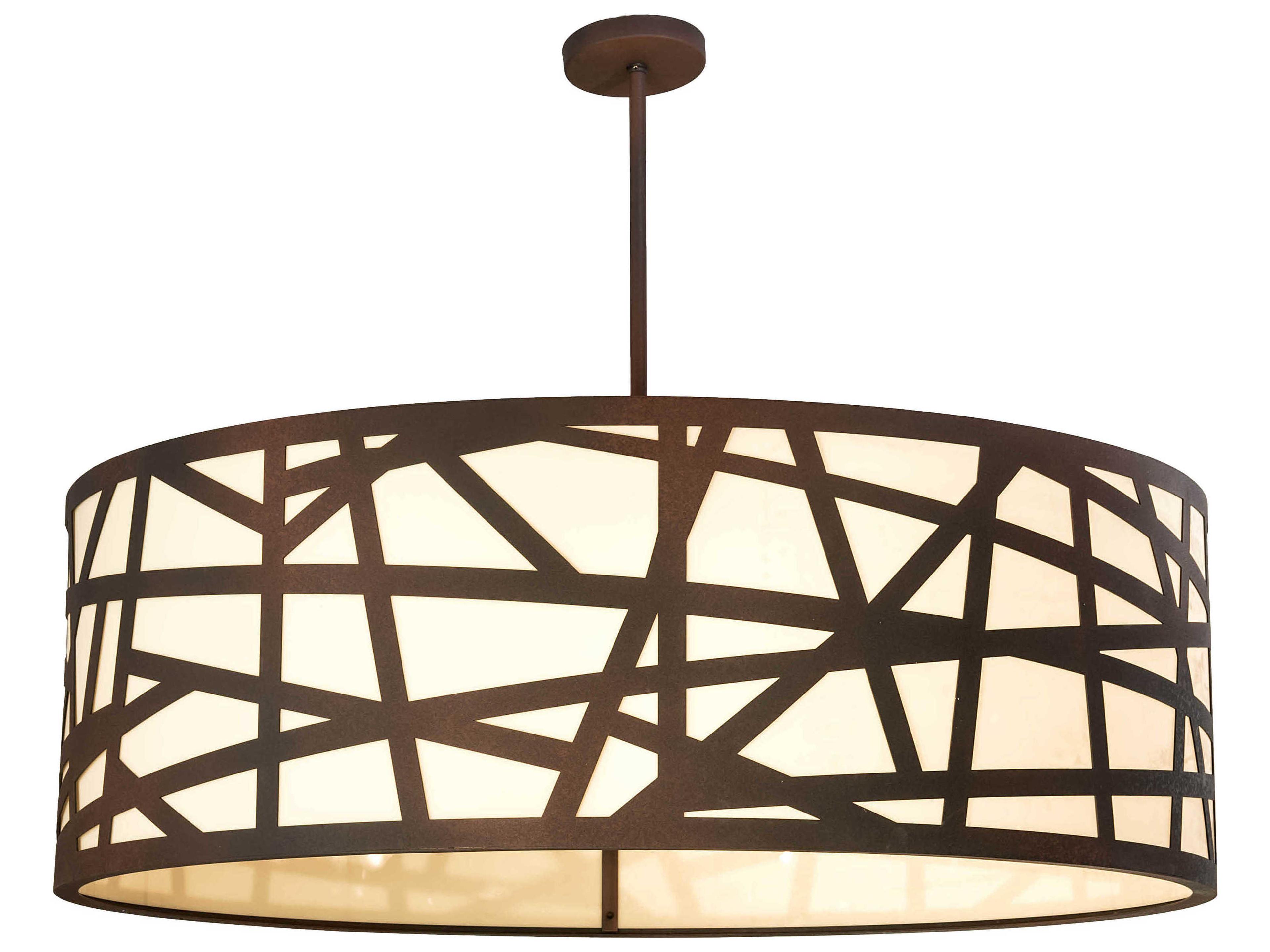 8-Light Brown Drum Pendant