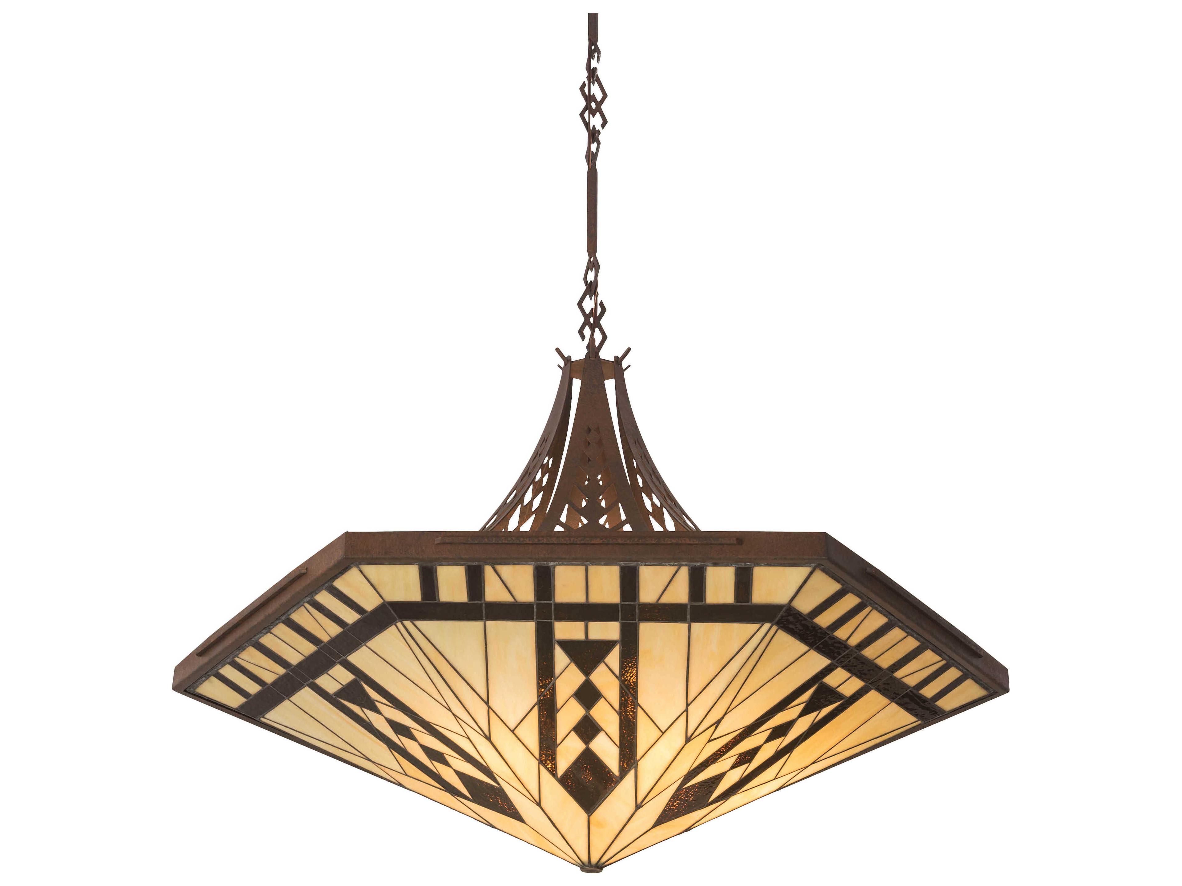 6-Light Brown Tiffany Pendant