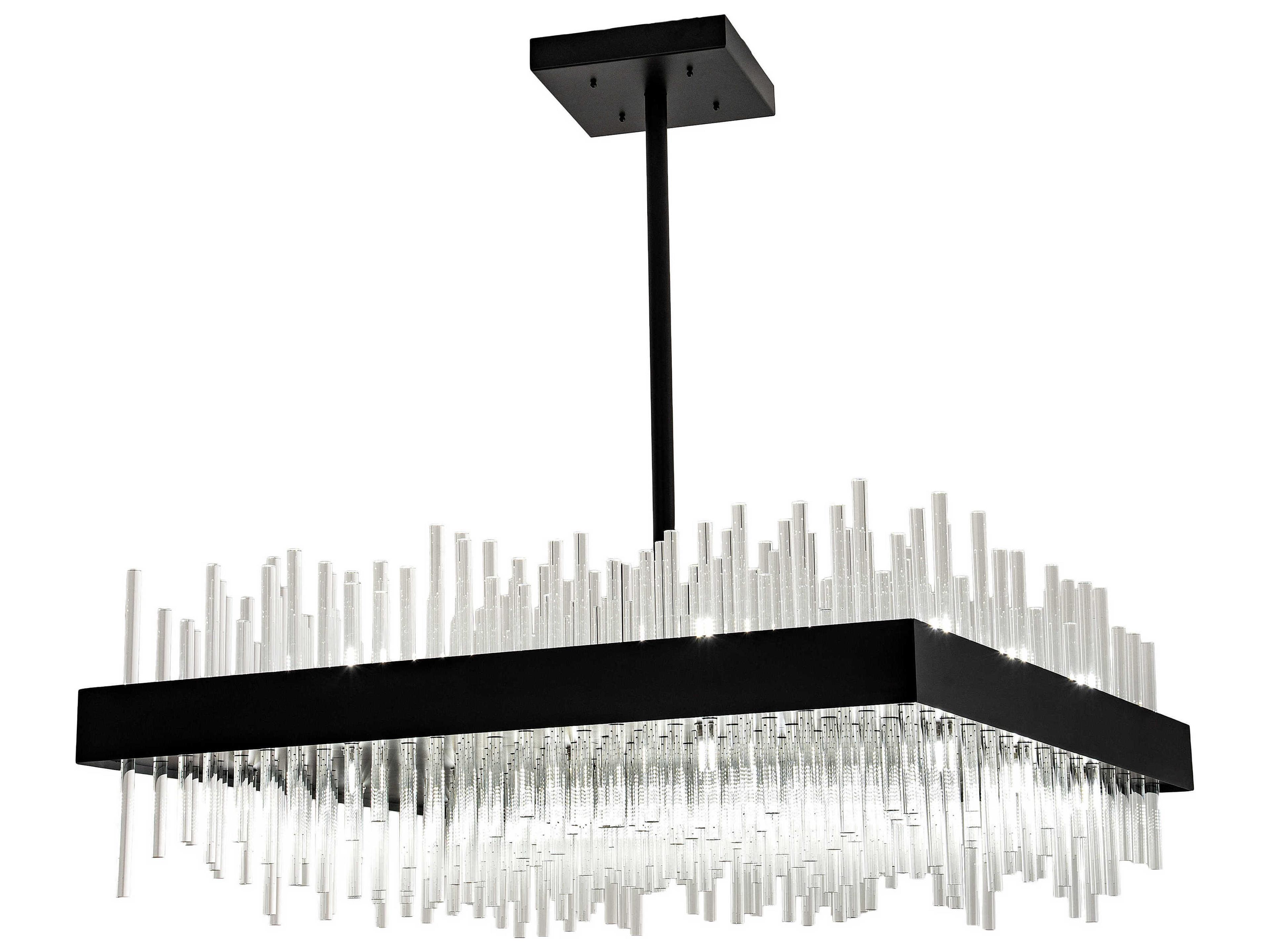 33-Light Black Glass Pendant