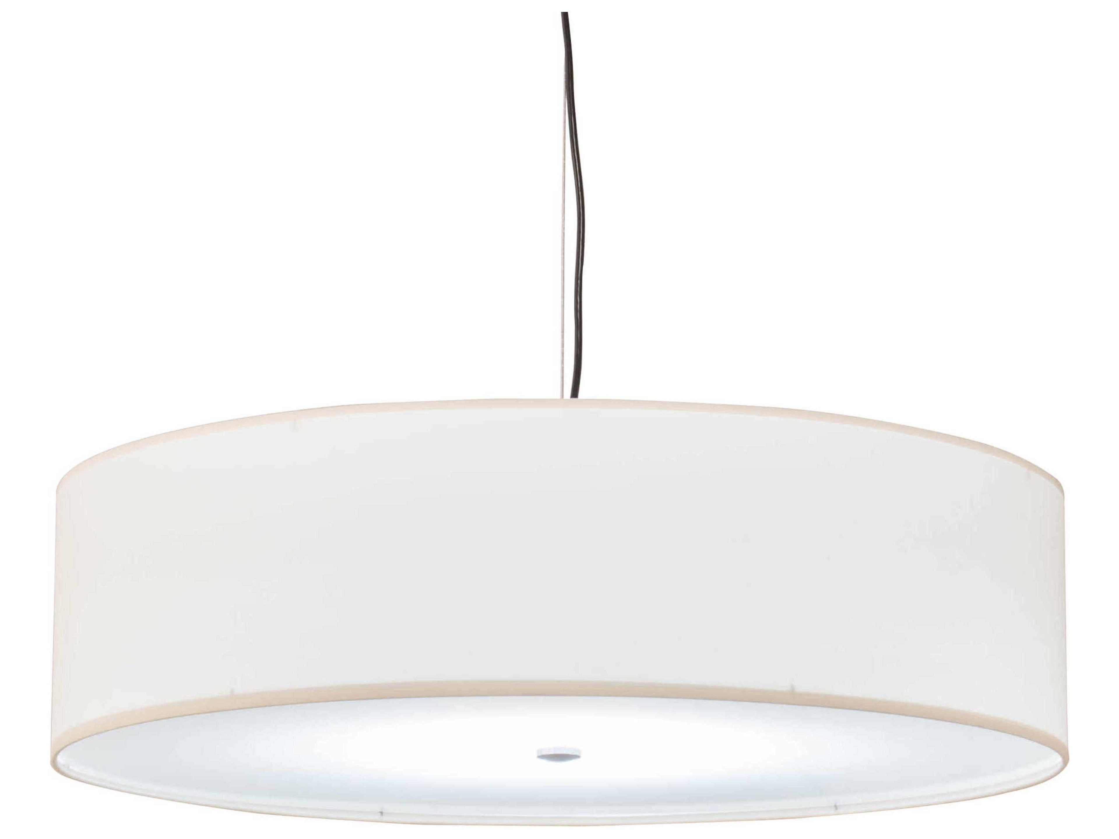 1-Light Nickel LED Drum Pendant