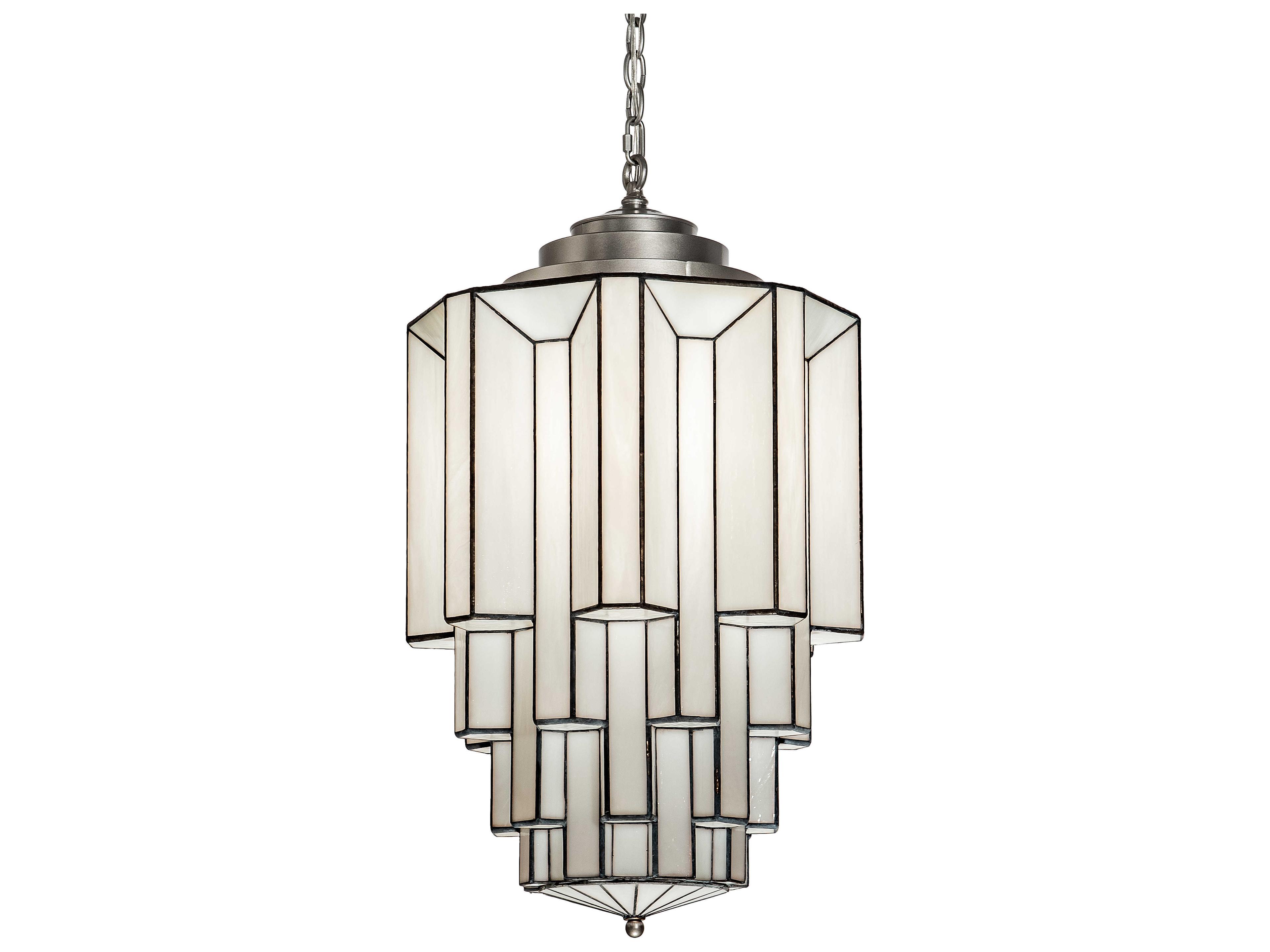 1-Light Nickel Glass Pendant