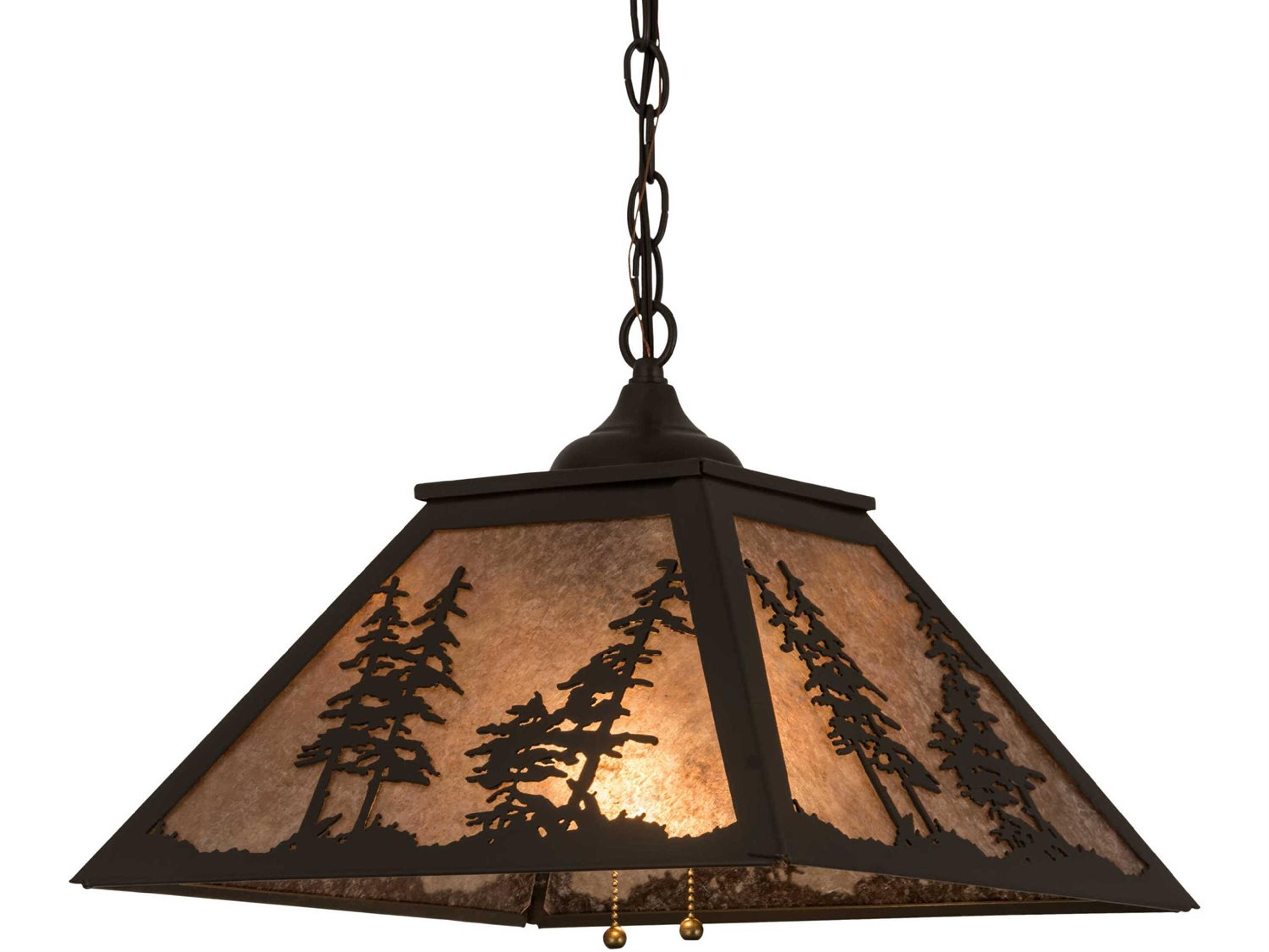 2-Light Bronze Glass Geometric Pendant