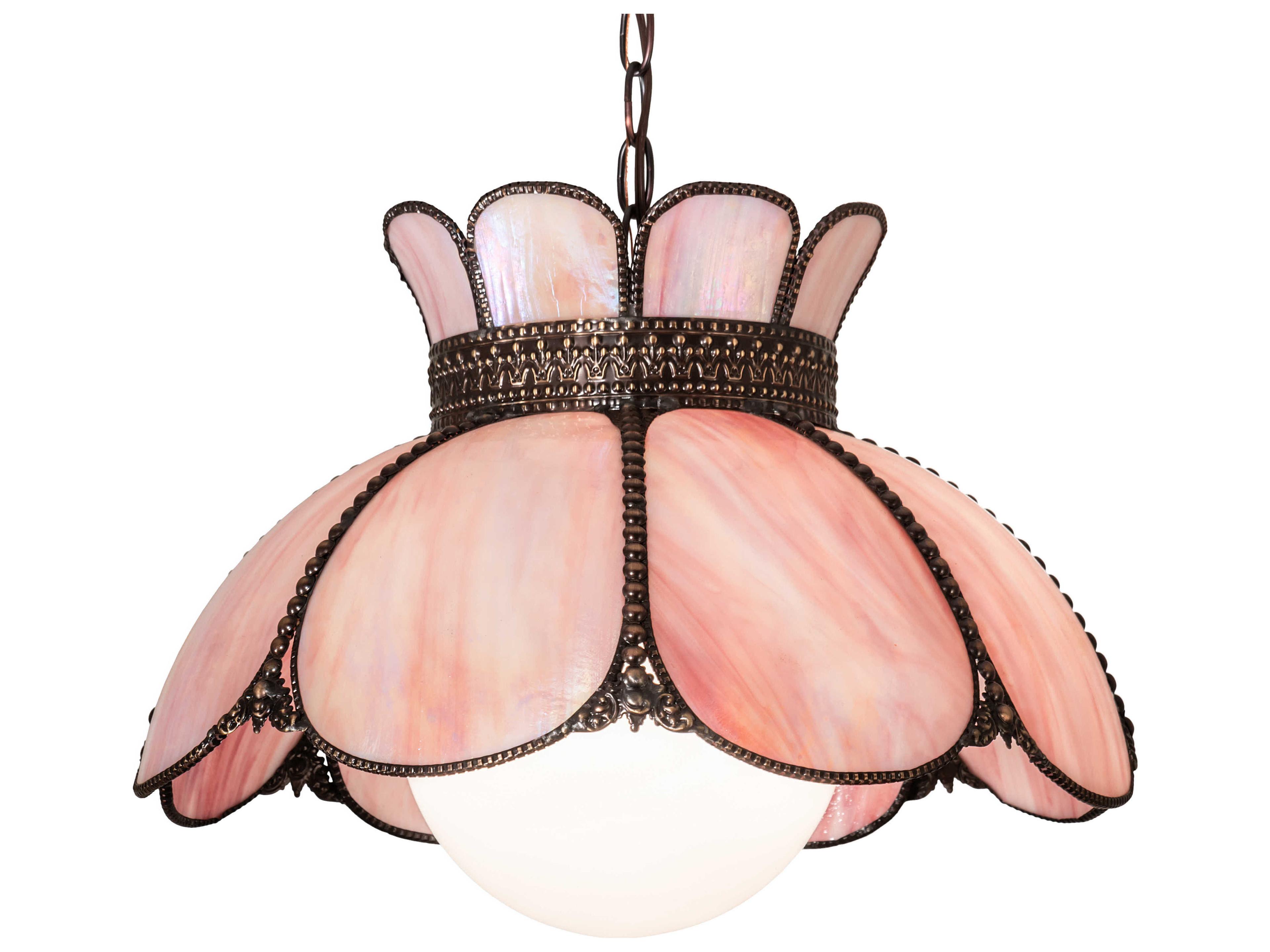 1-Light Bronze Glass Pendant