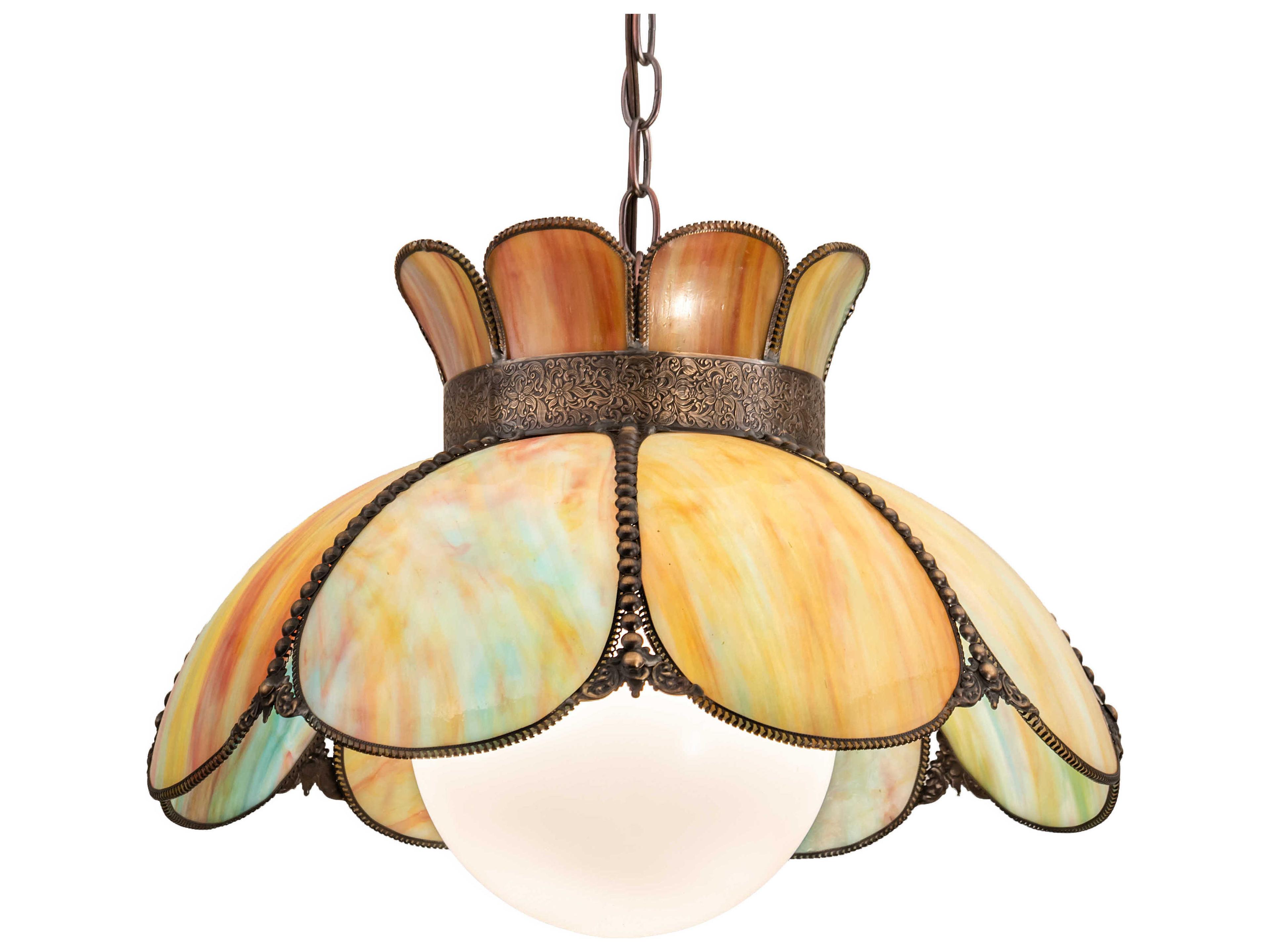 1-Light Bronze Glass Pendant