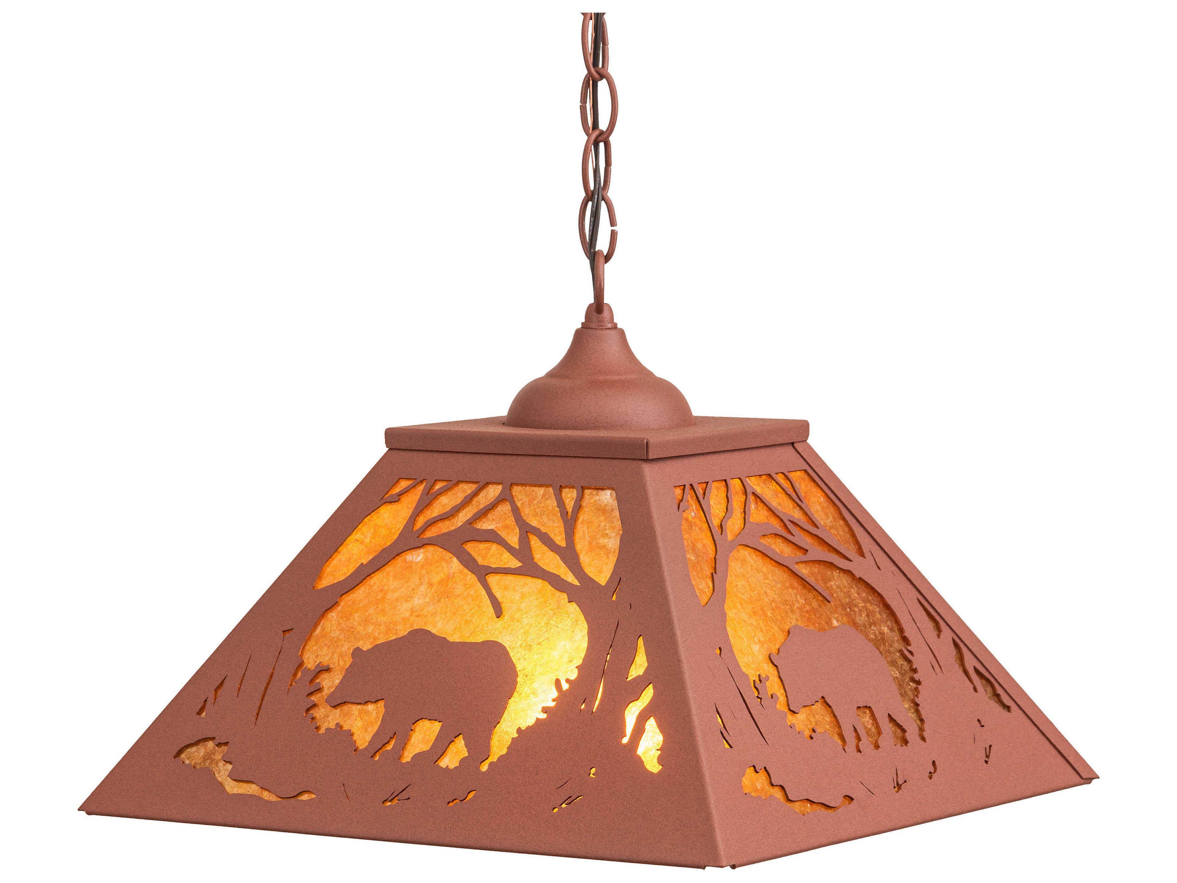 2-Light Red Geometric Pendant