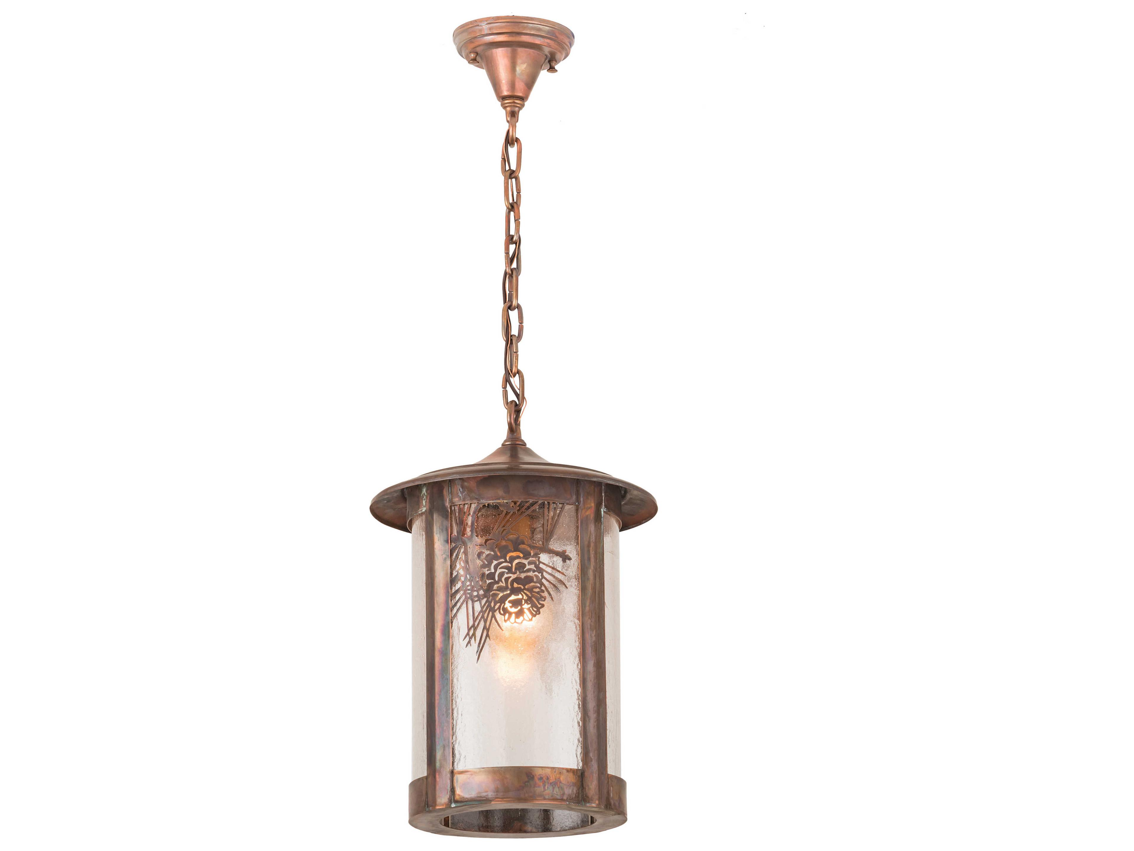 1-Light Bronze Glass Cylinder Pendant