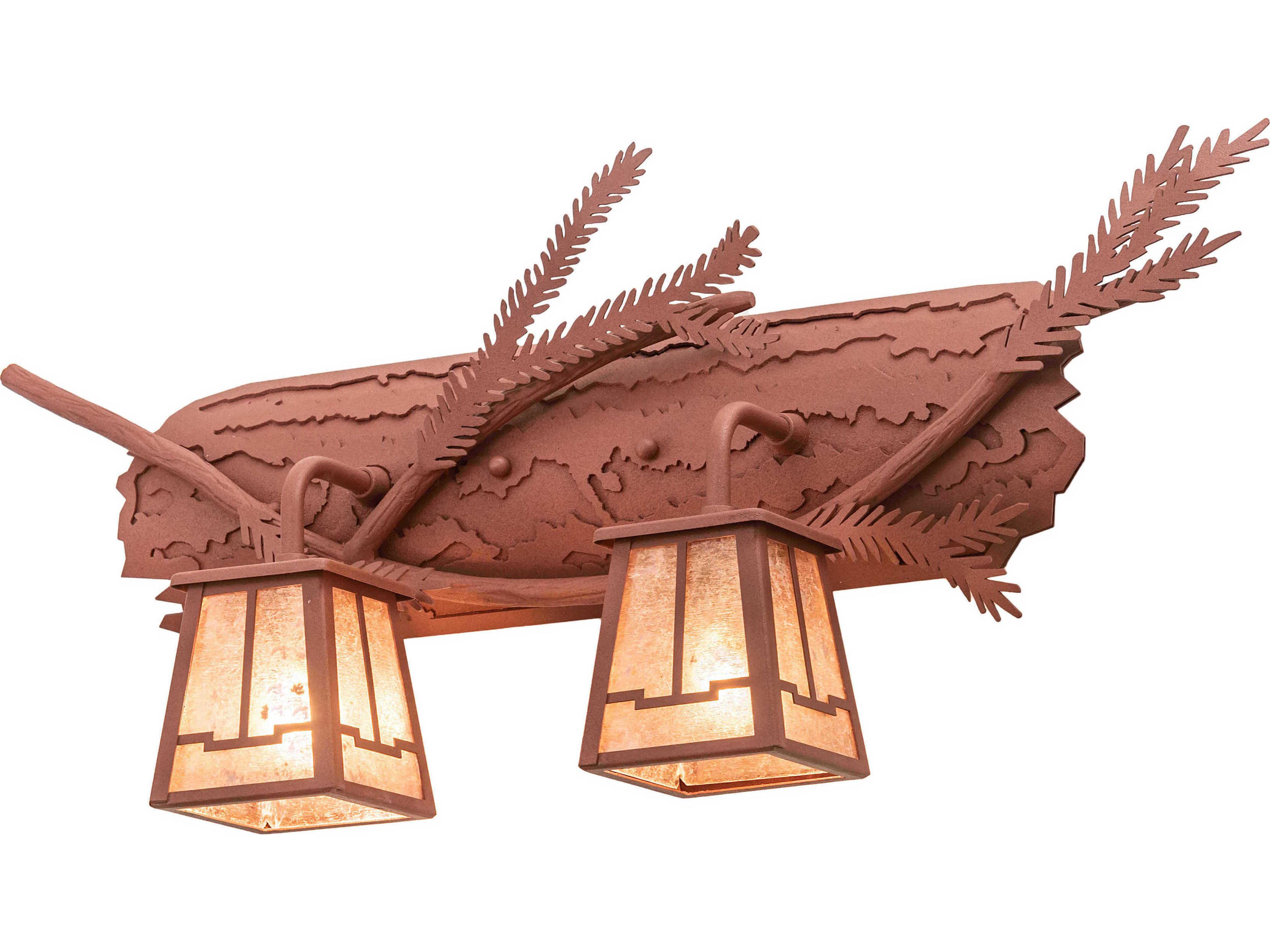 Pine Branch 2-Light Rust Brown Vanity Light