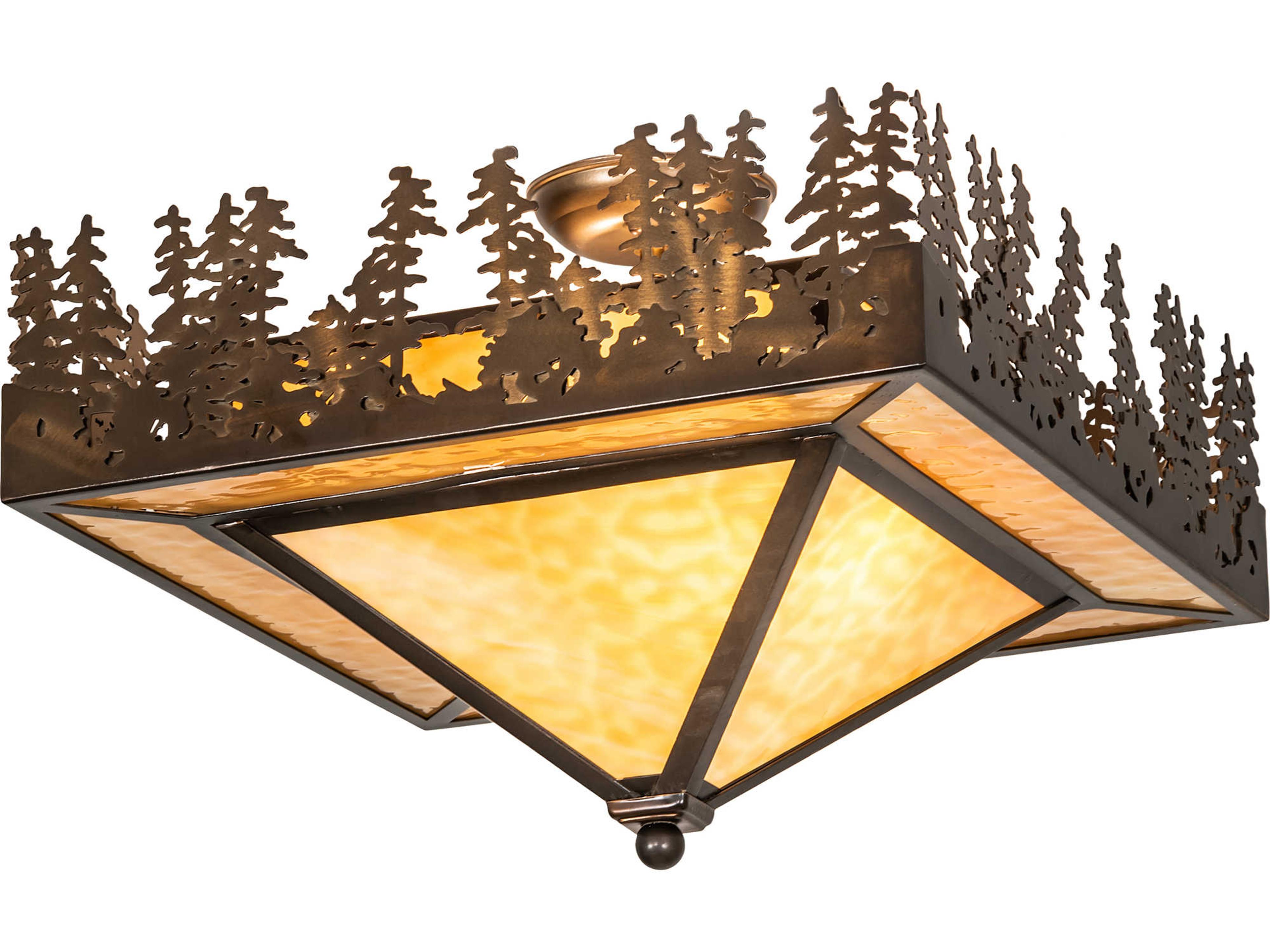 Pine Lake 2-Light Antique Copper Flush Mount