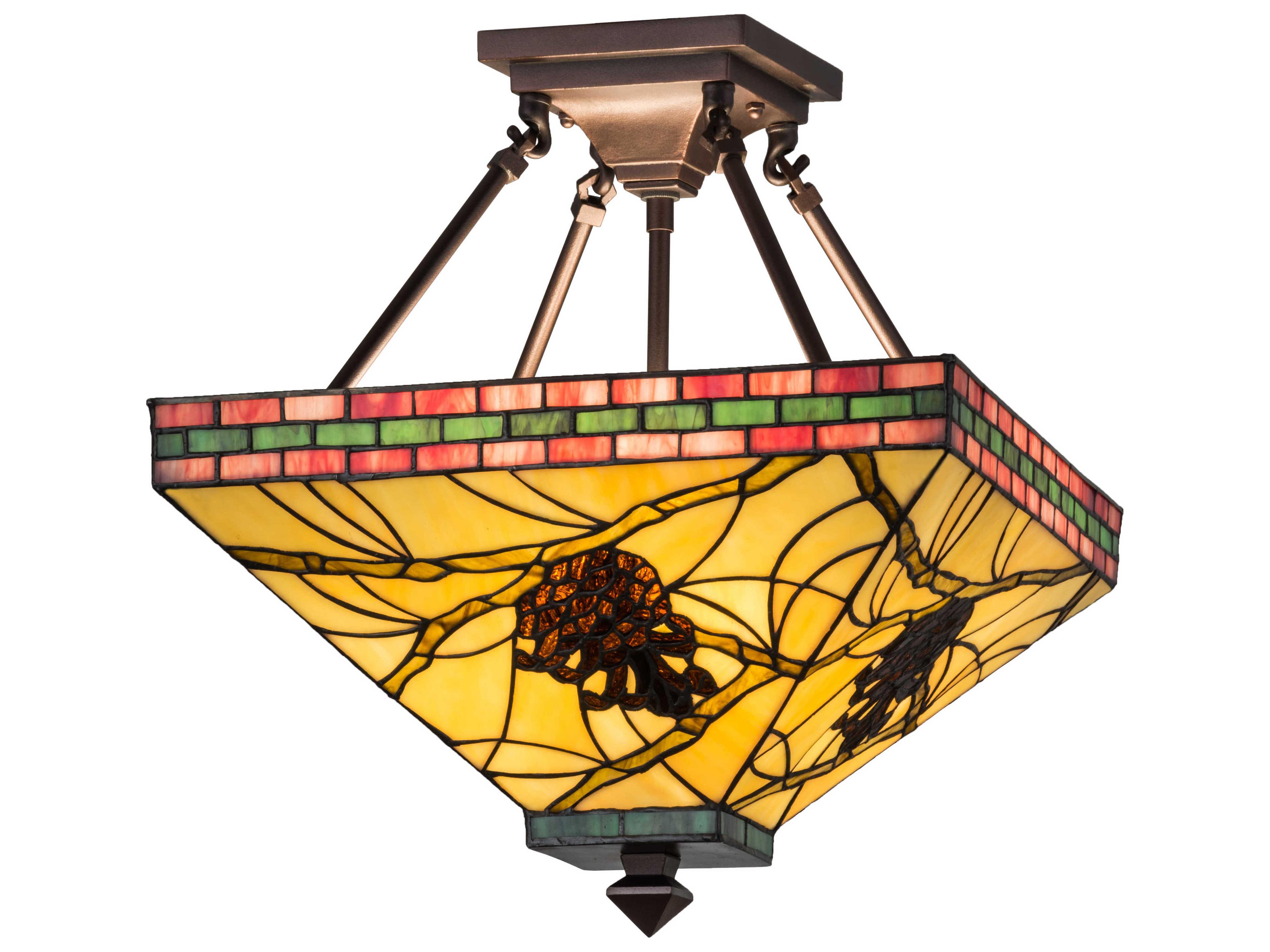 Pinecone Beige Burgundy Orange Pendant