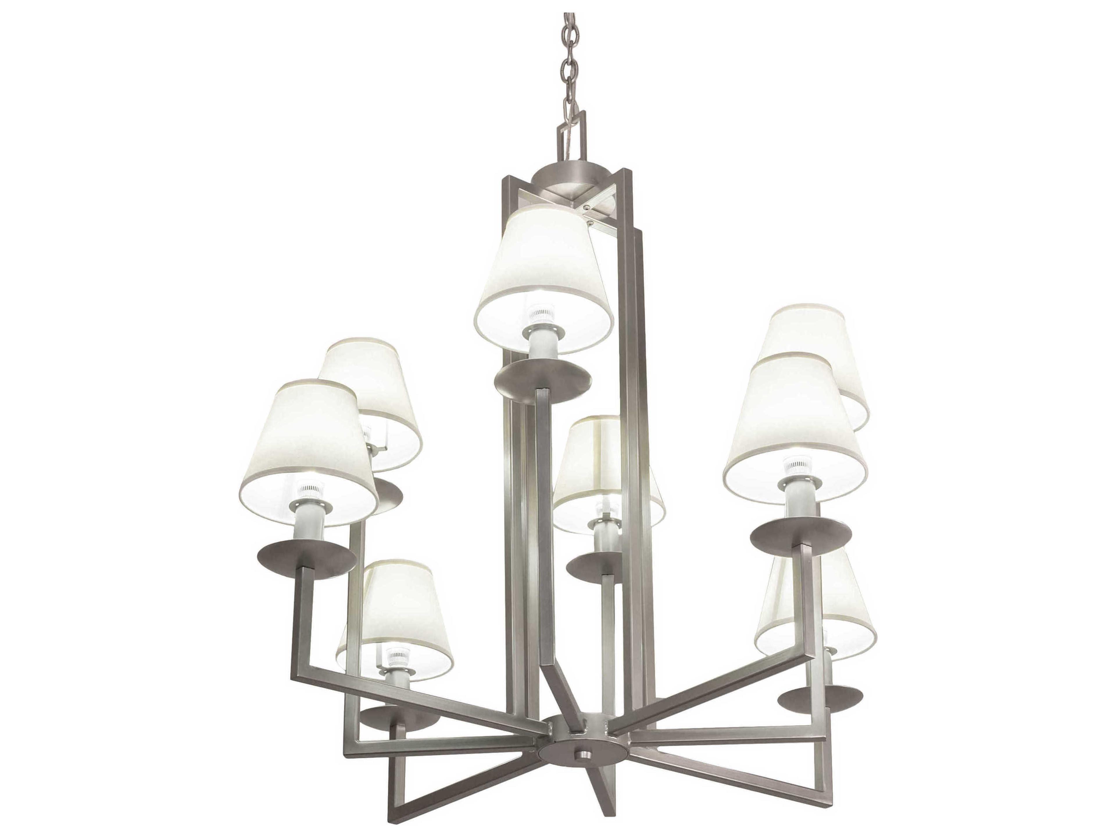 Porte Tournante 8-Light Nickel Empire Chandelier