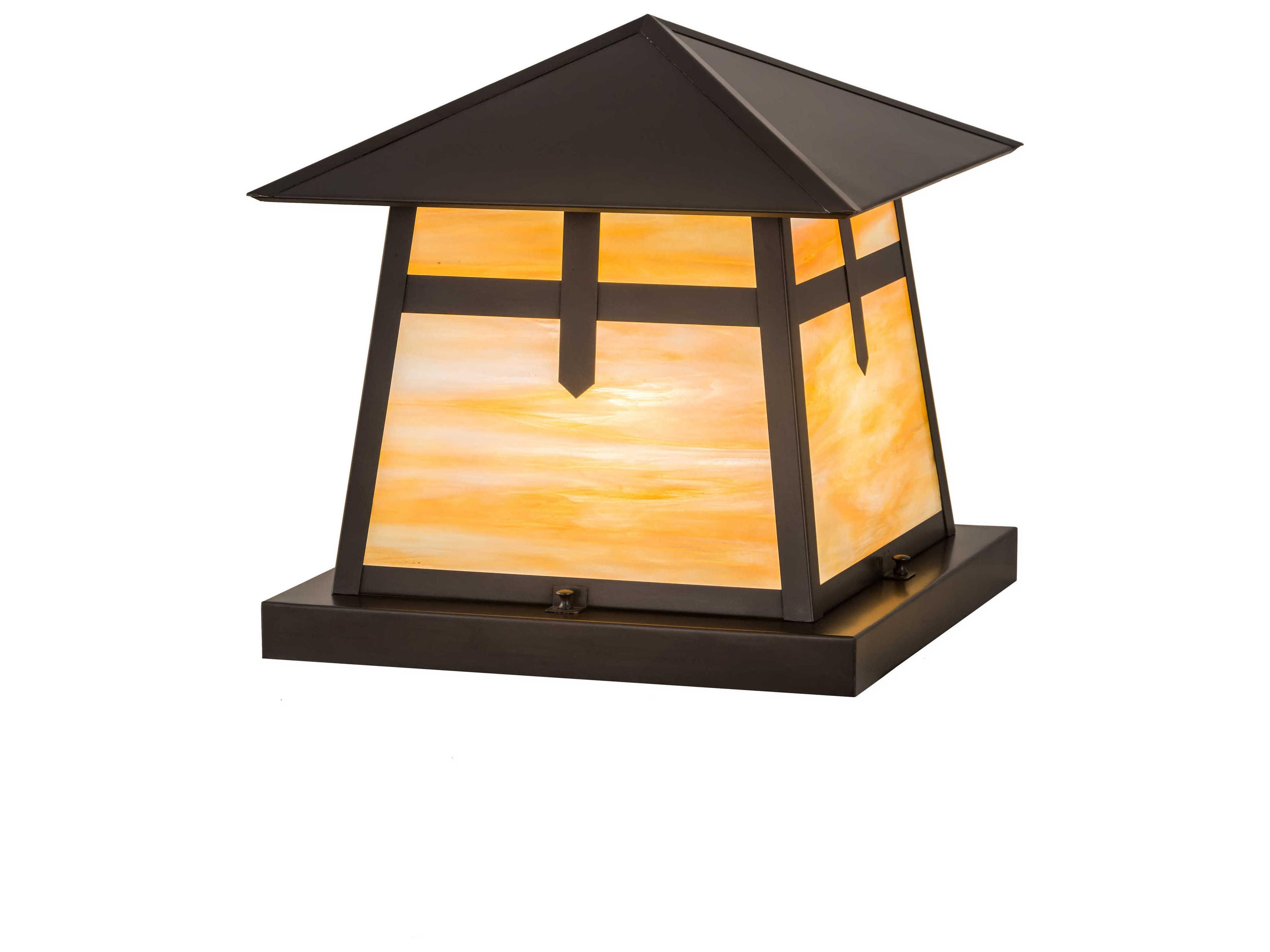 Stillwater Cross Mission Glass Outdoor Post Light