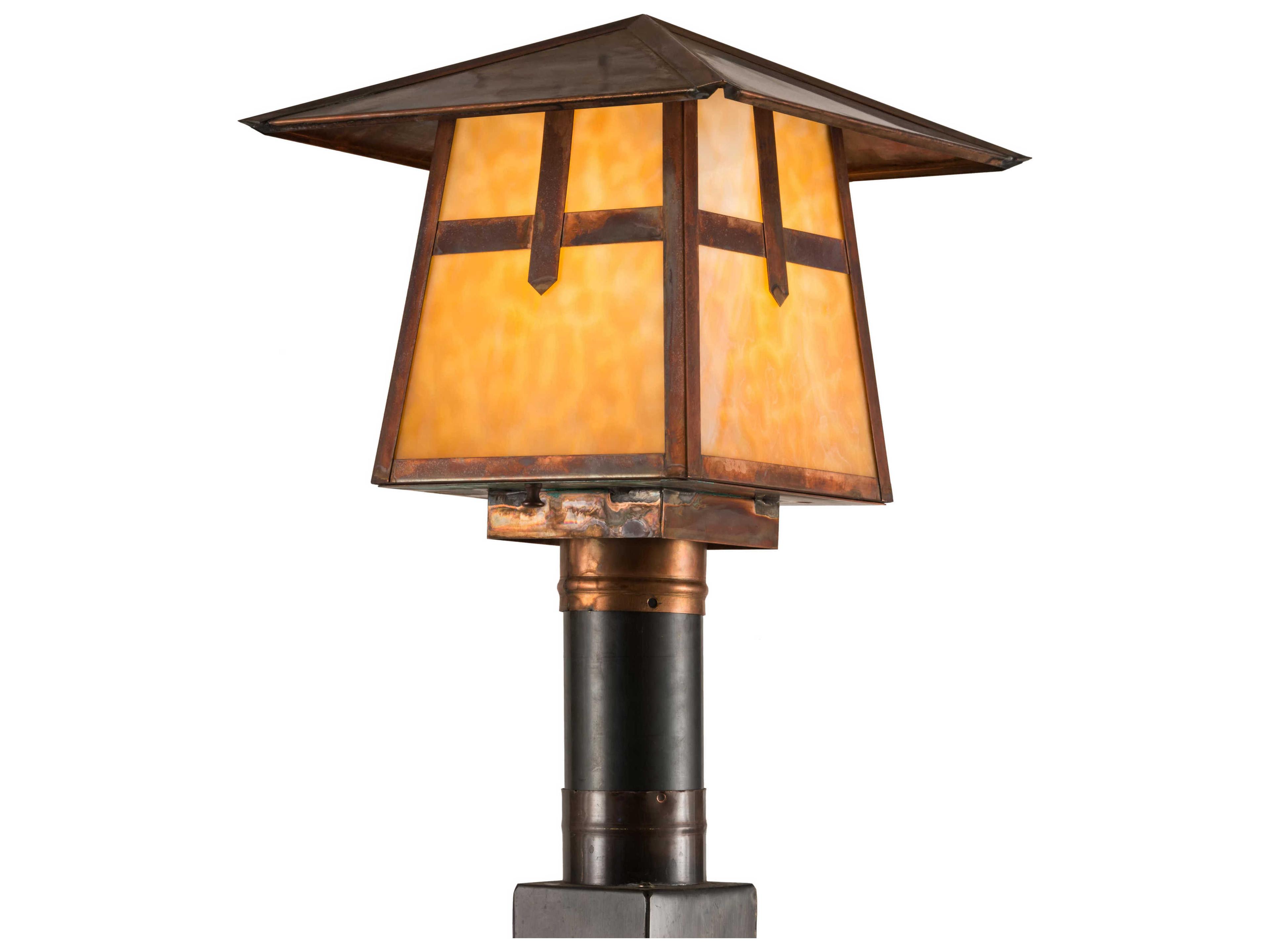 Stillwater Cross Mission Glass Outdoor Post Light