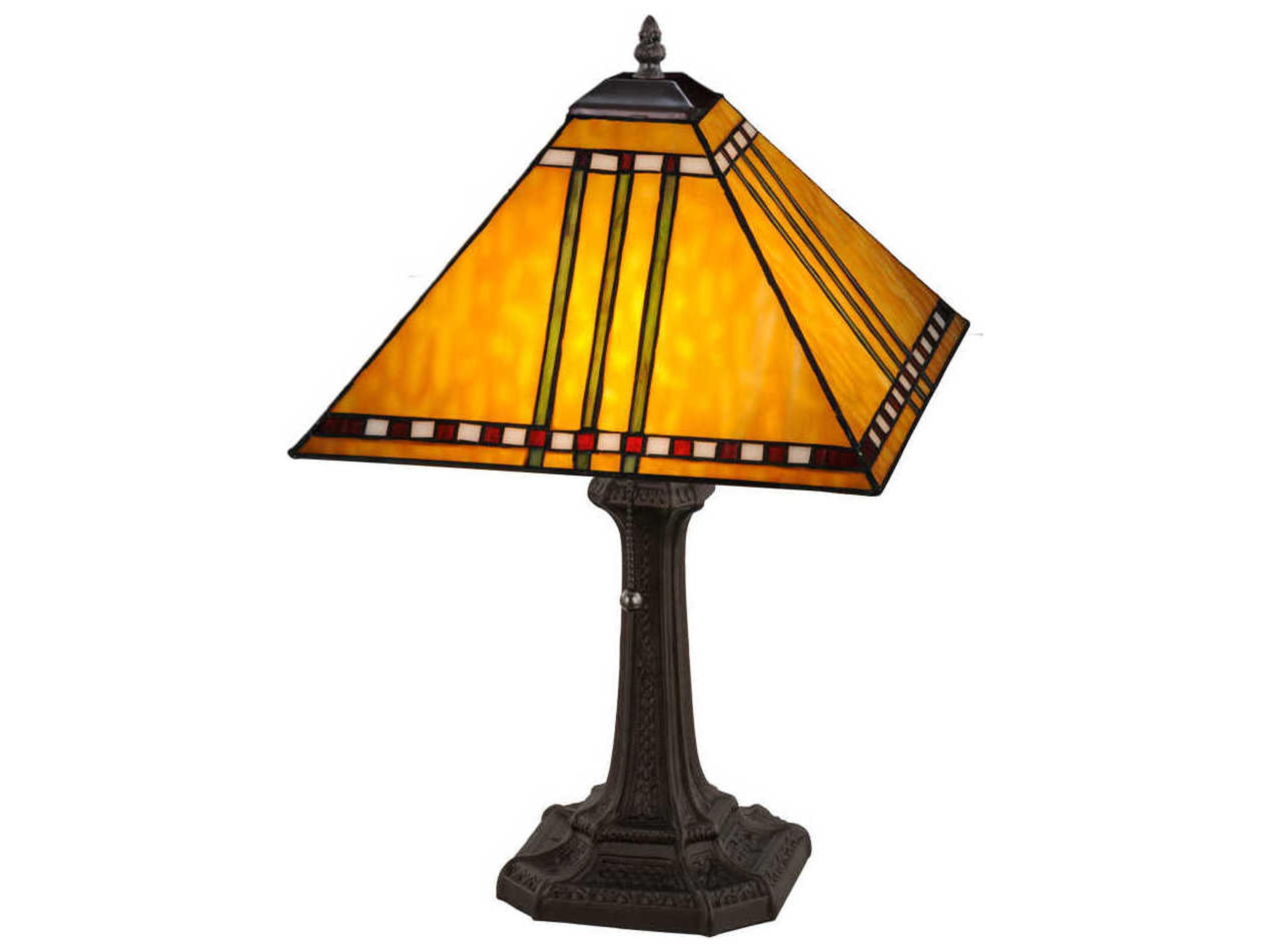 Prairie Corn Mahogany Bronze Glass Tiffany Table Lamp