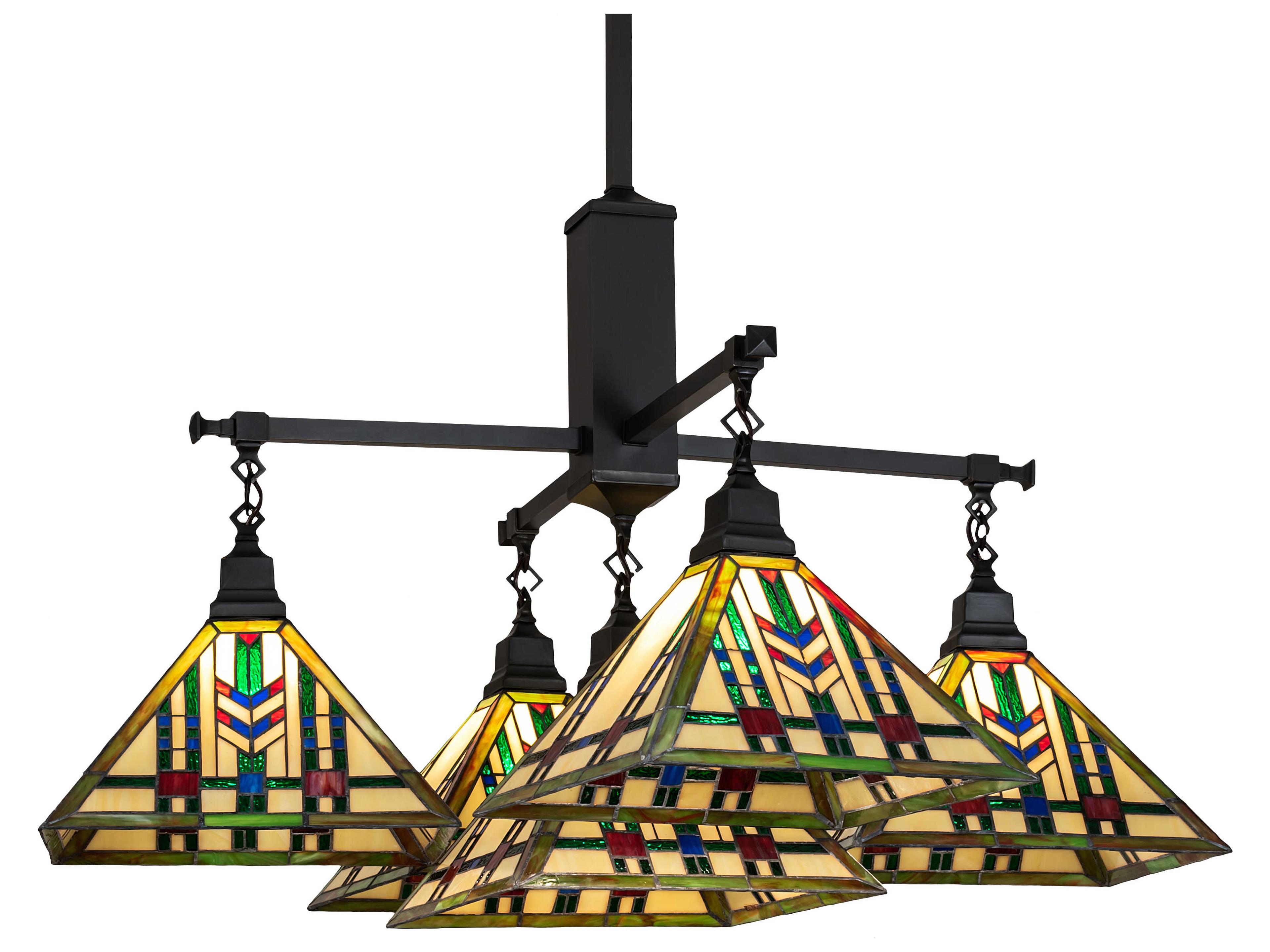 Prairie Wheat 5 - Light Glass Tiffany Outdoor Hanging Light