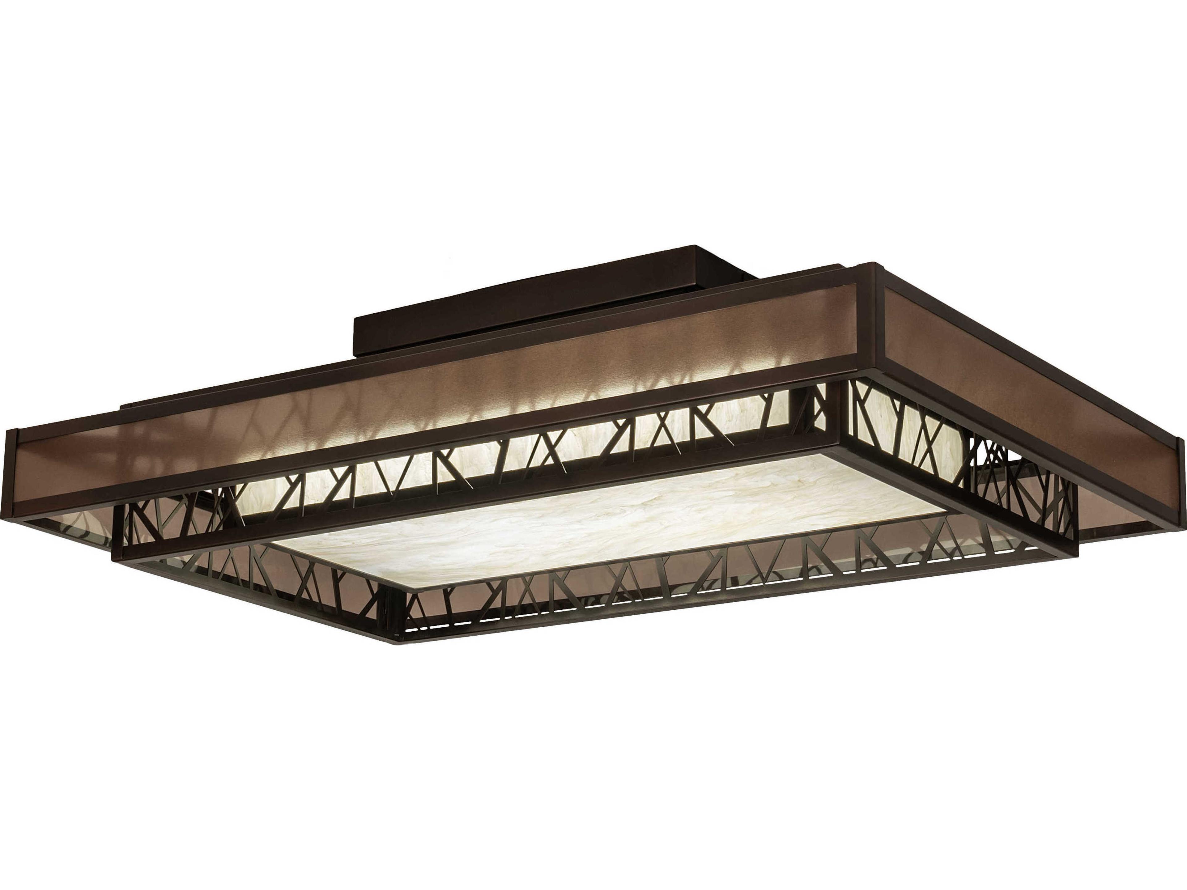 Quadrato Bronze Brown LED Geometric Island Pendant