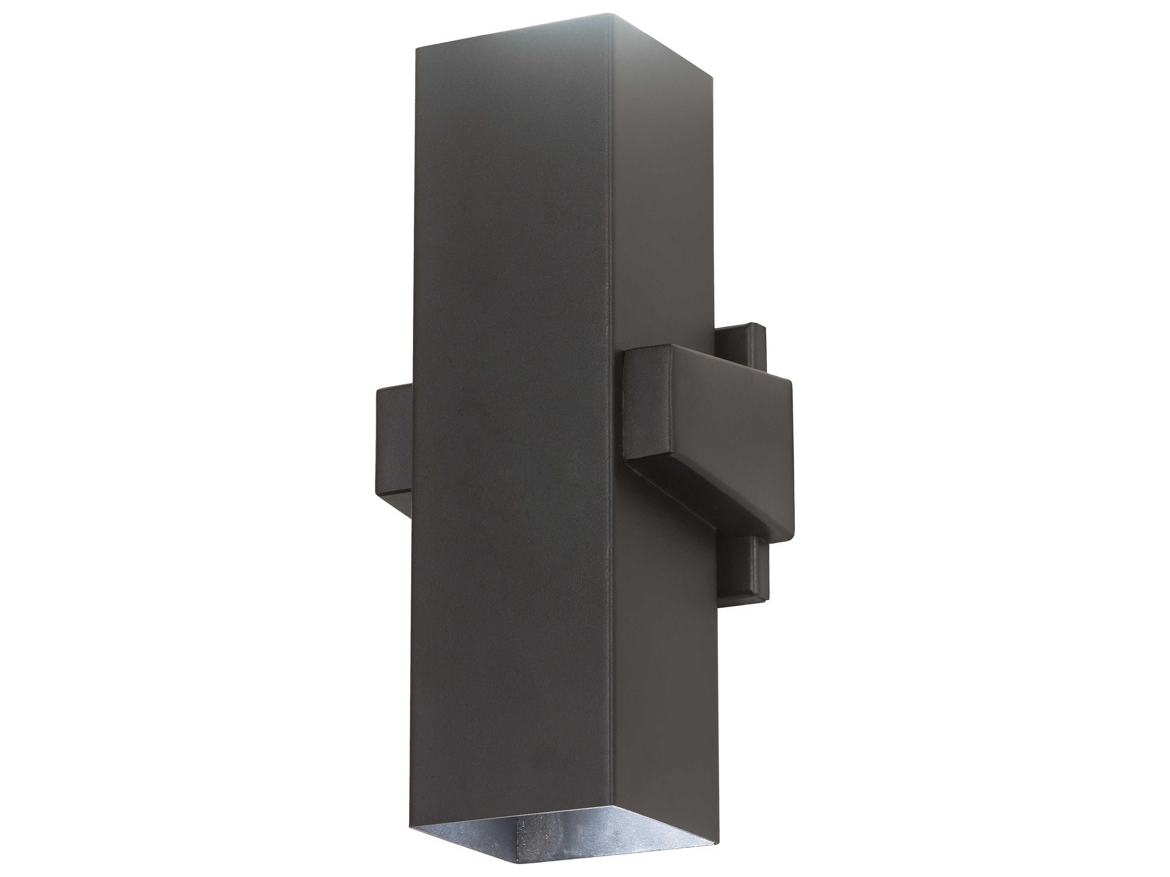 Quadrato 2-Light Black LED Wall Sconce