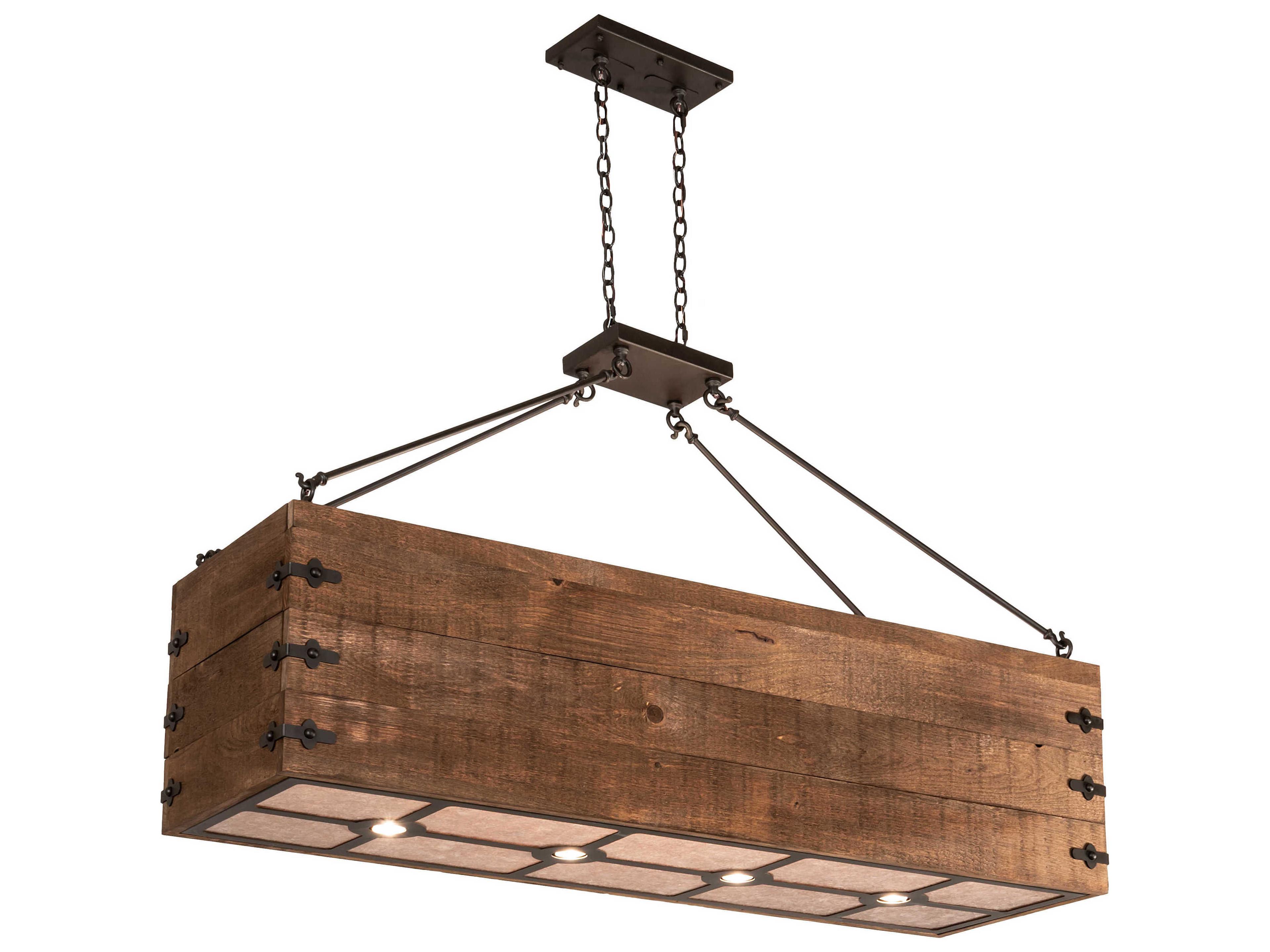 Reclamare 12-Light Natural Wood Brown Island Pendant