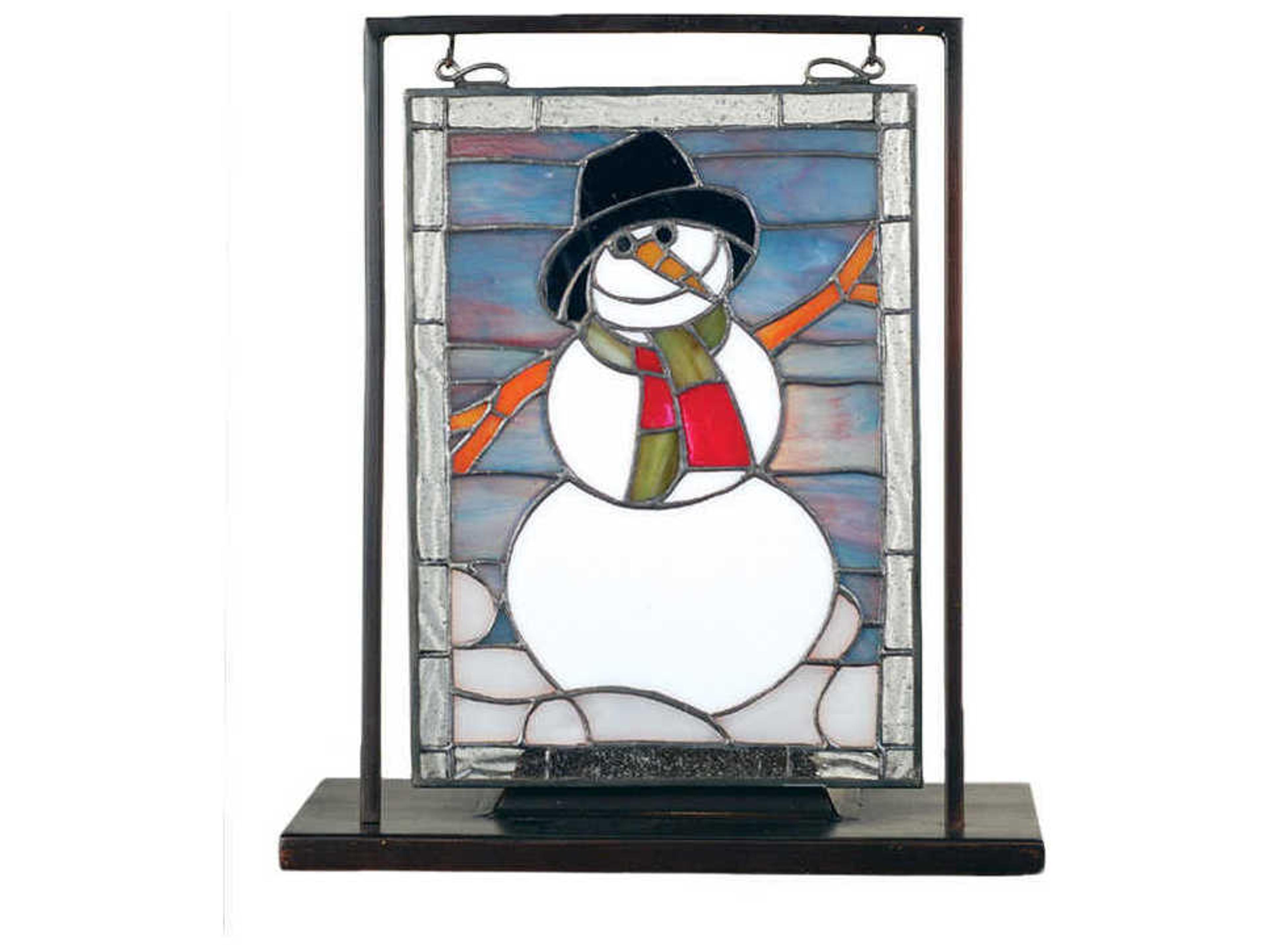 Snowman Lighted Mini Tabletop Window