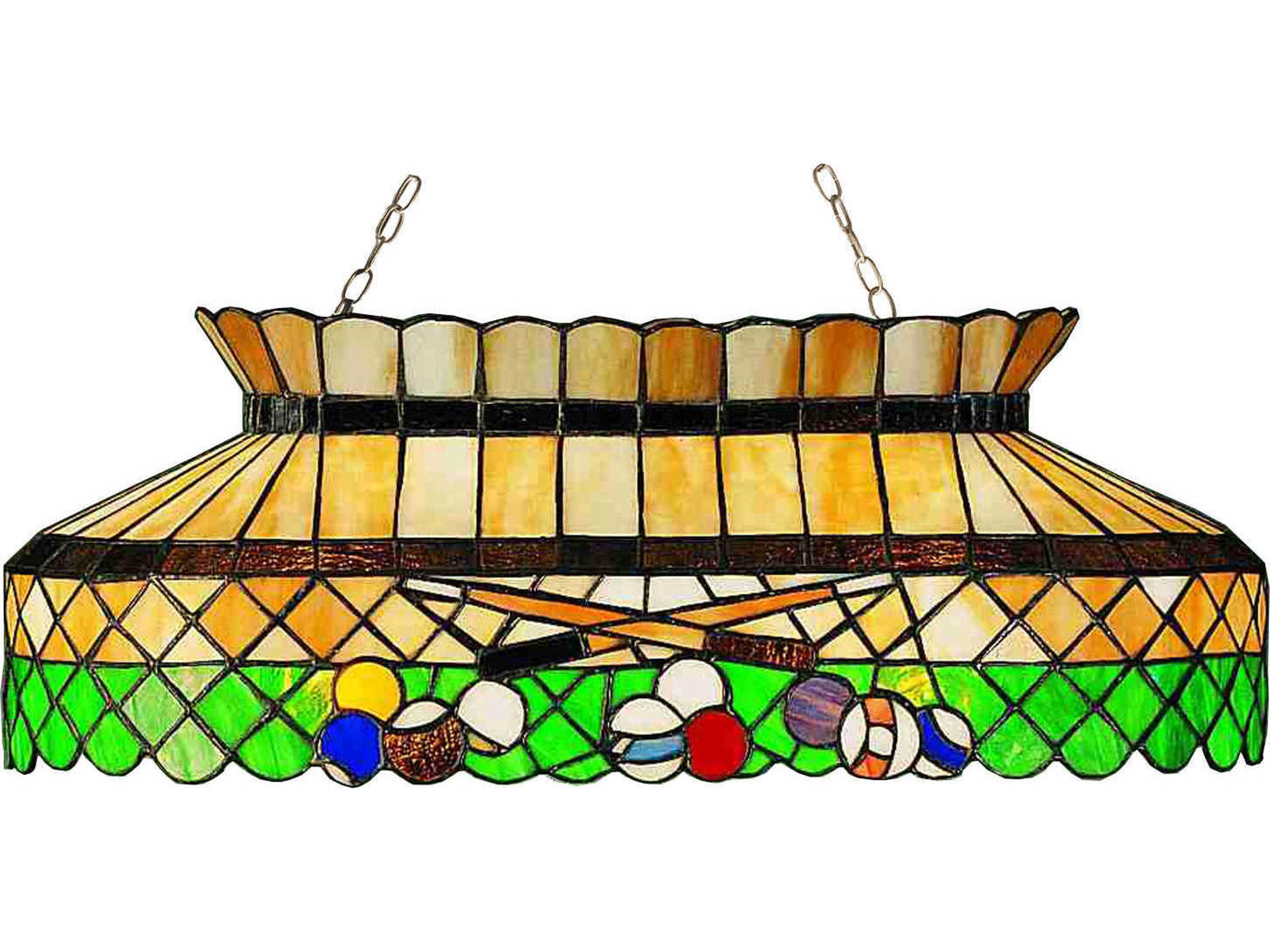 Recreation 6-Light Bronze Tiffany Geometric Pendant