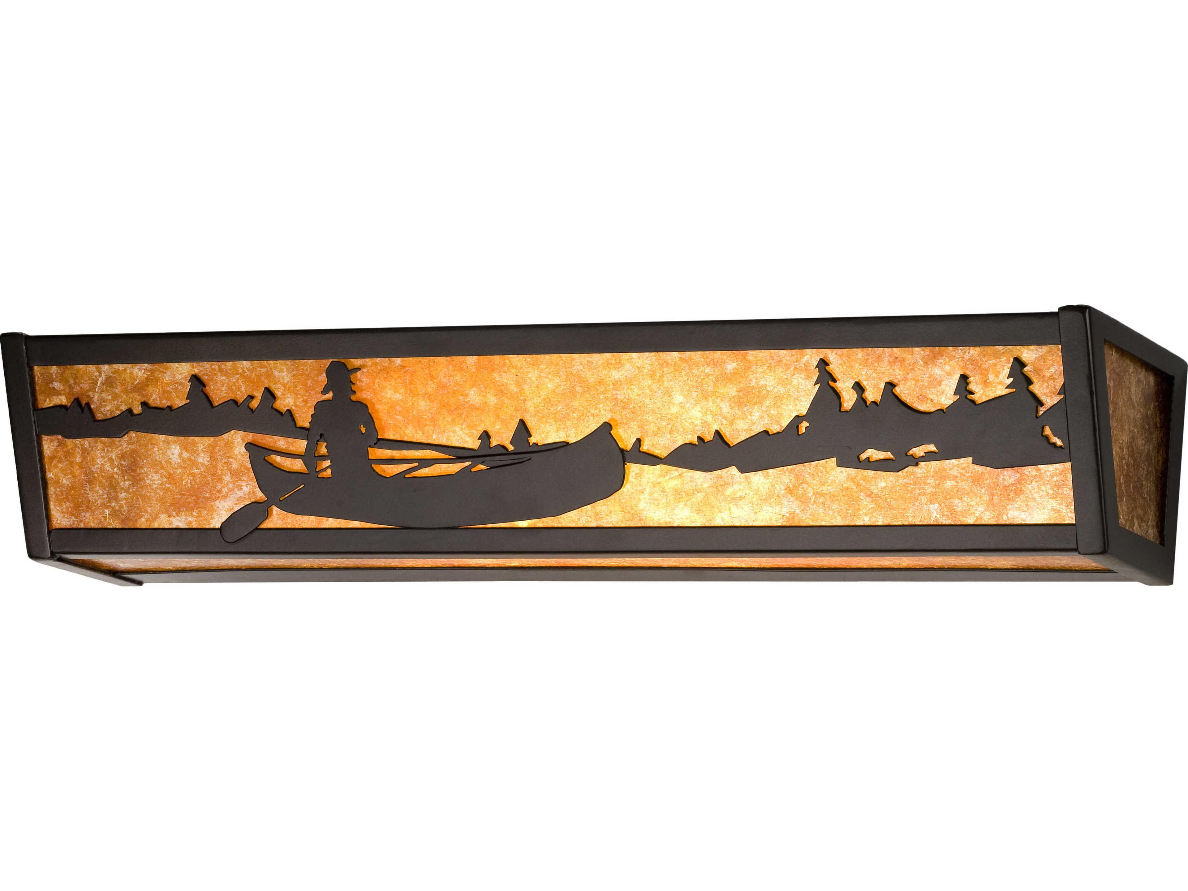 Canoe At Lake 4-Light Copper Vanity Light