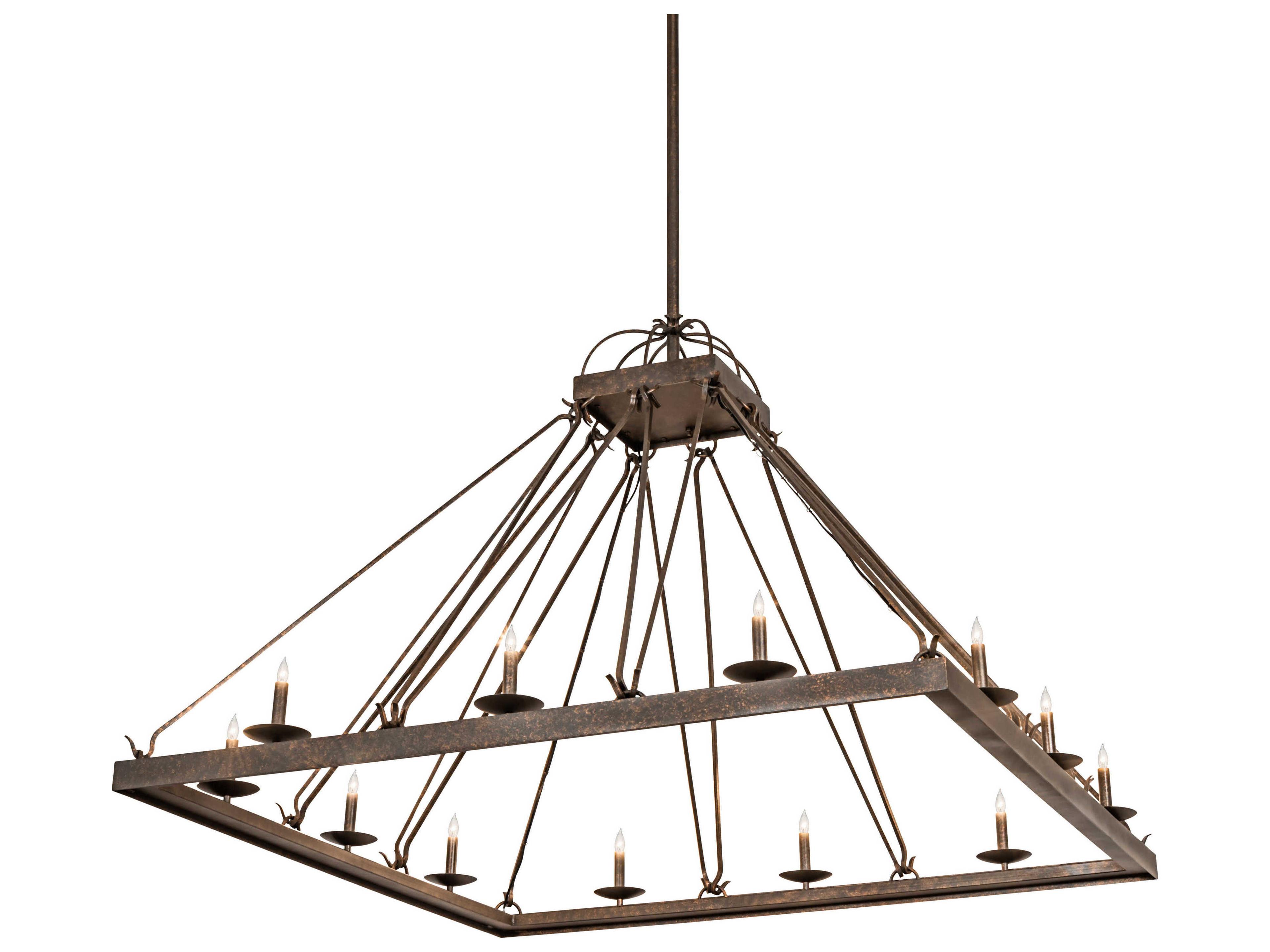 Retreat 12-Light Black Chocolate Brown Candelabra Chandelier