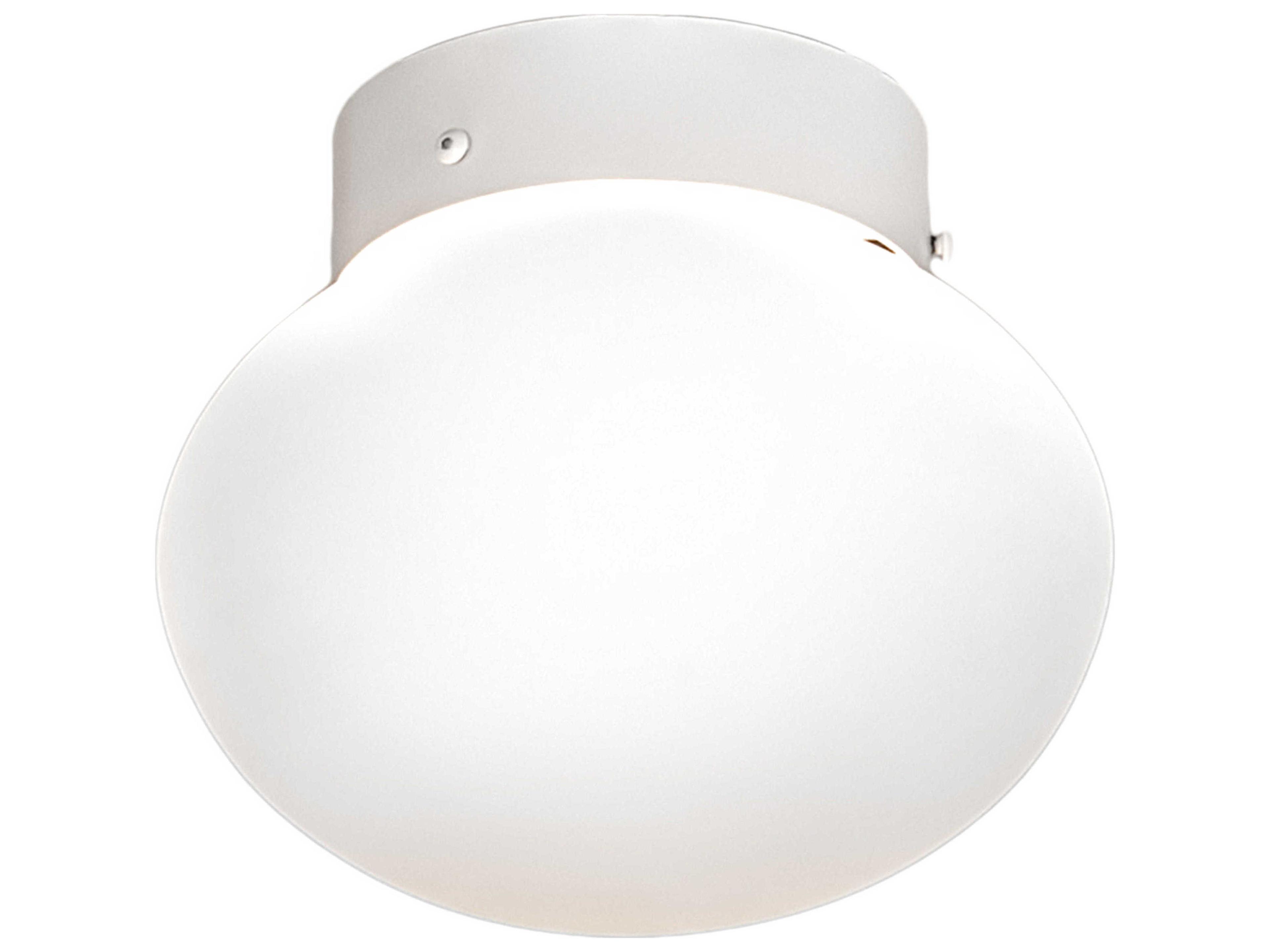 Revival Schoolhouse 1-Light White Frost Glass Globe Flush Mount