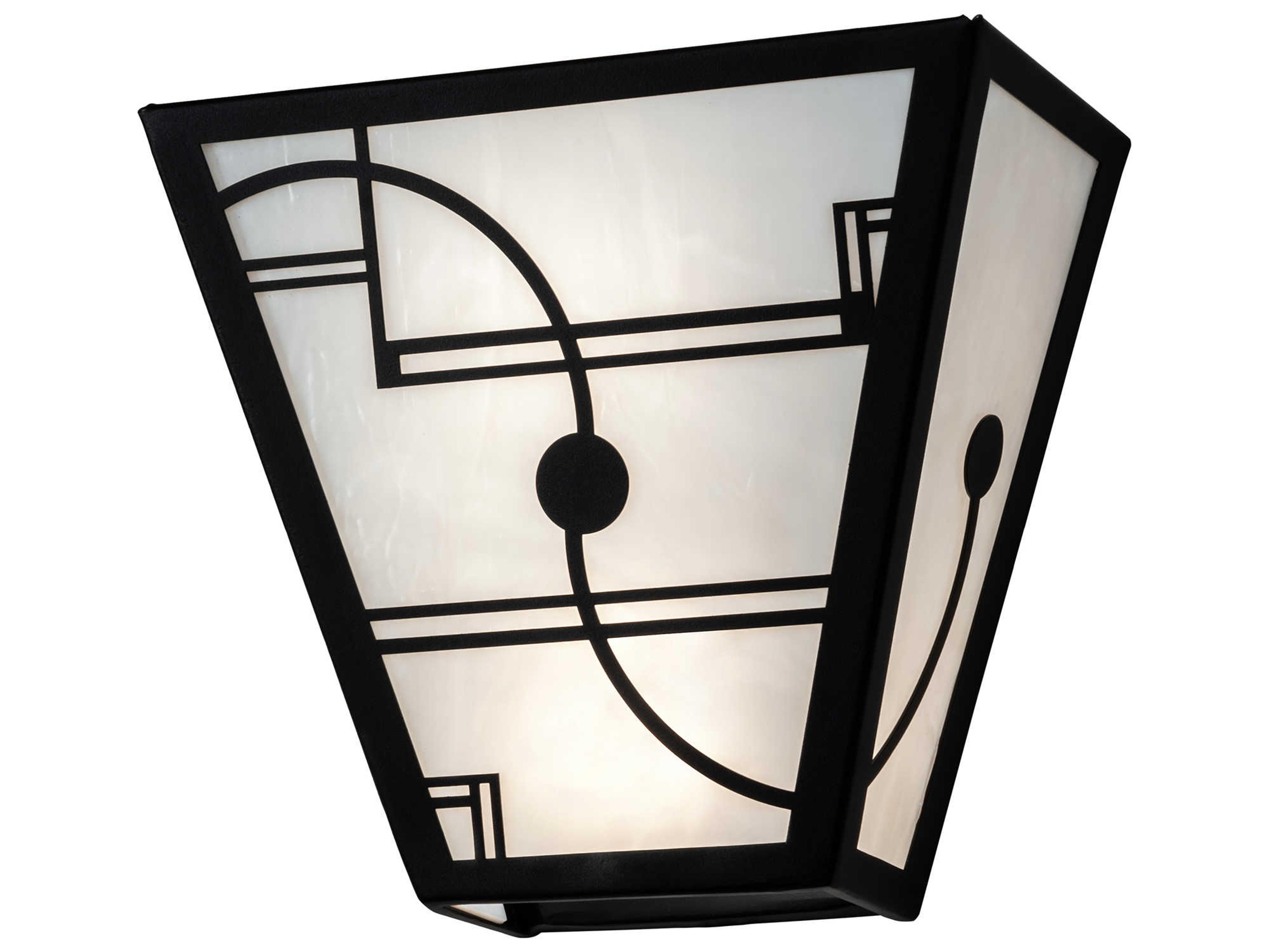 Revival Deco 2-Light Black Glass Wall Sconce