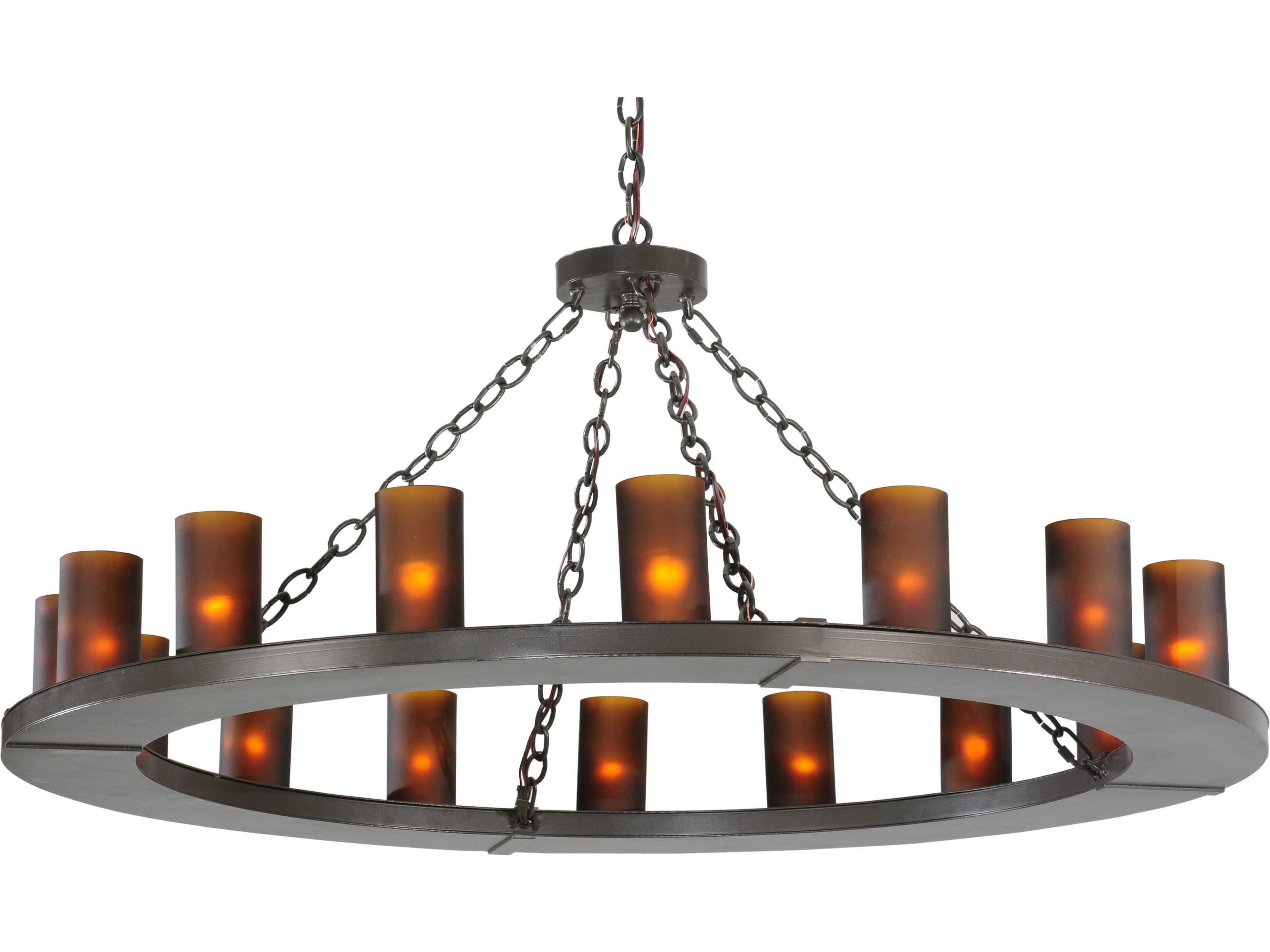 Loxley 16-Light-Light Bronze Cylinder Round Chandelier