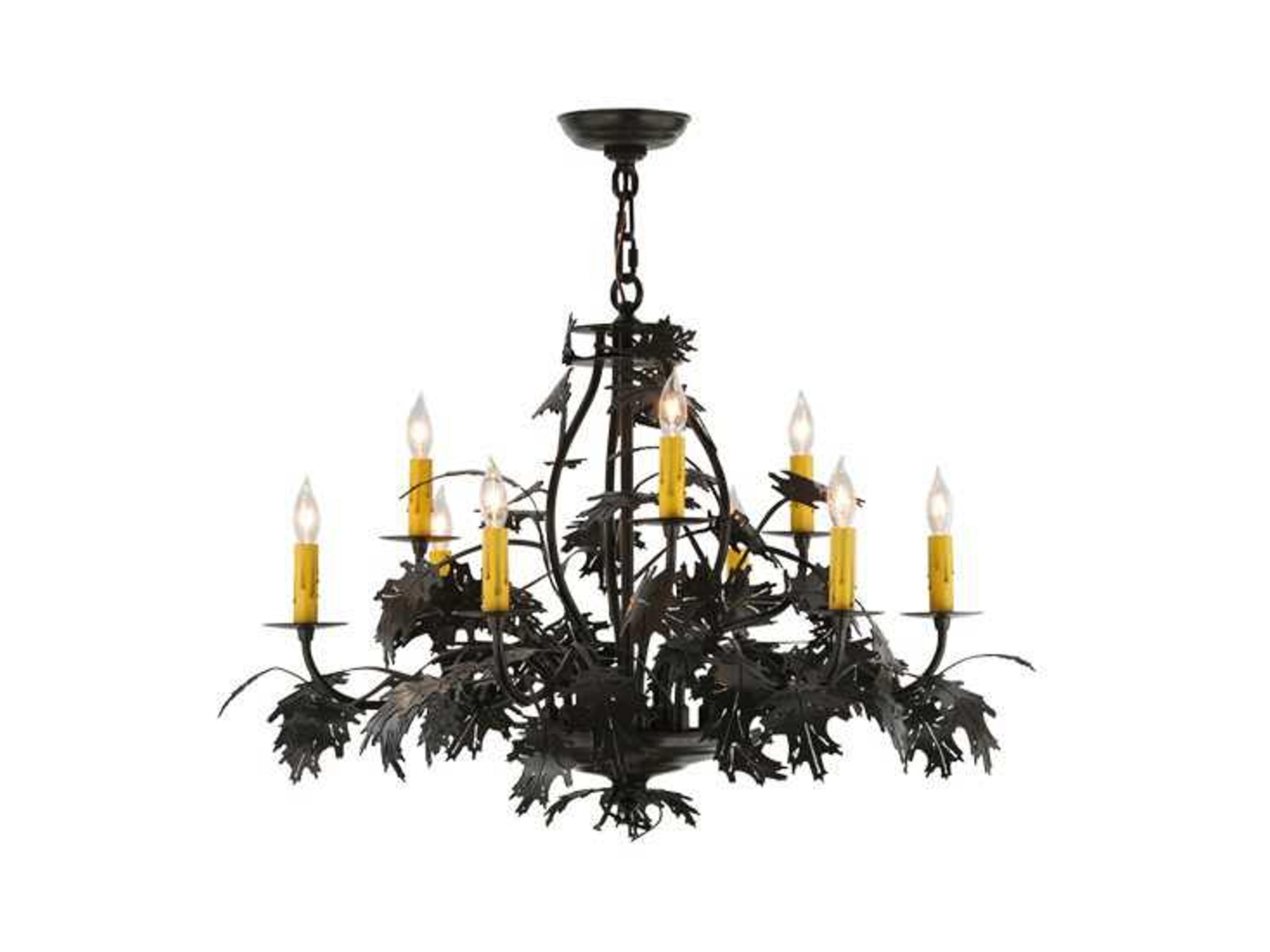 Oak Leaf & Acorn 9-Light Bronze Candelabra Chandelier