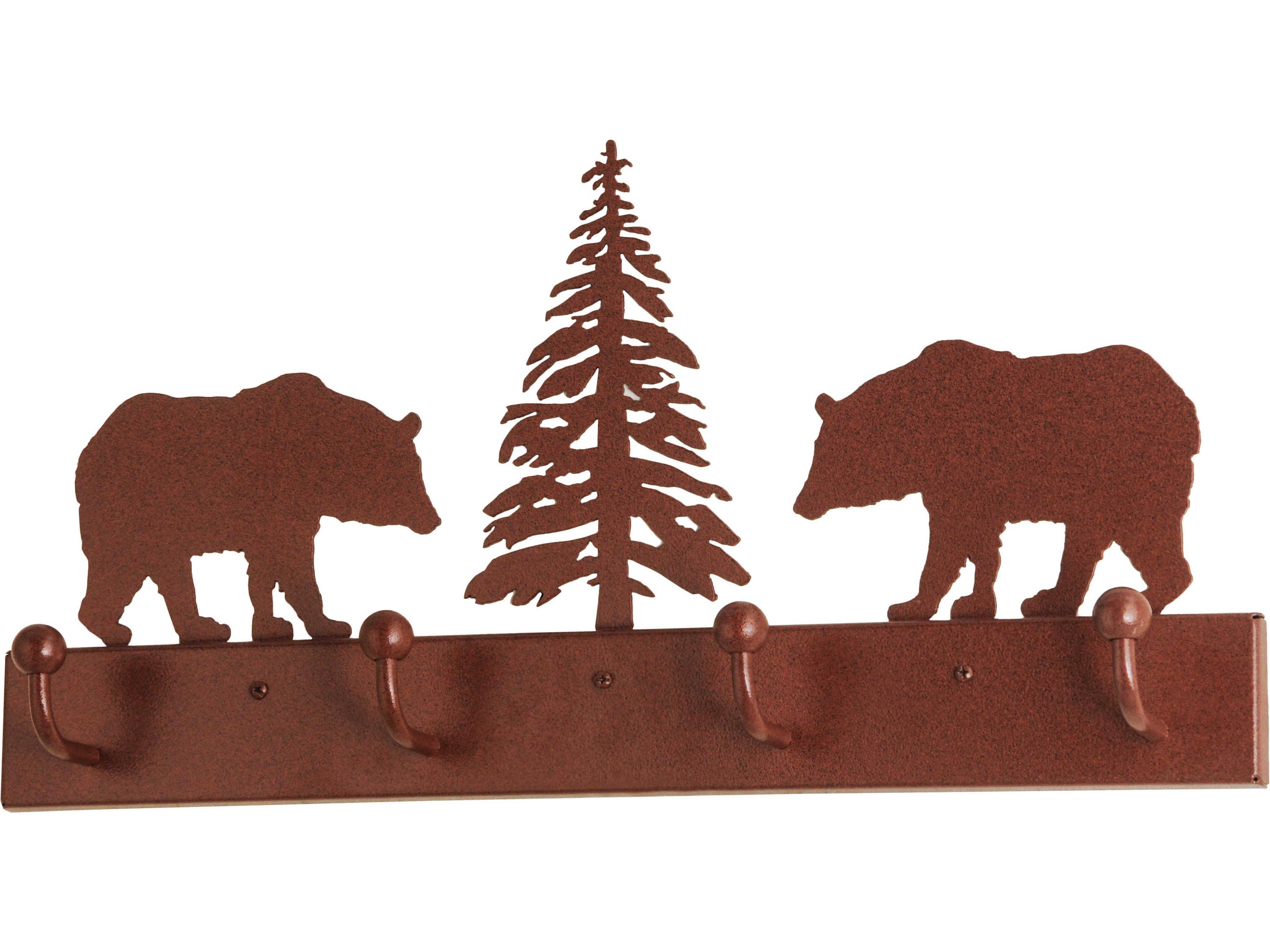Bear On The Loose 4 Hooks Coat Rack