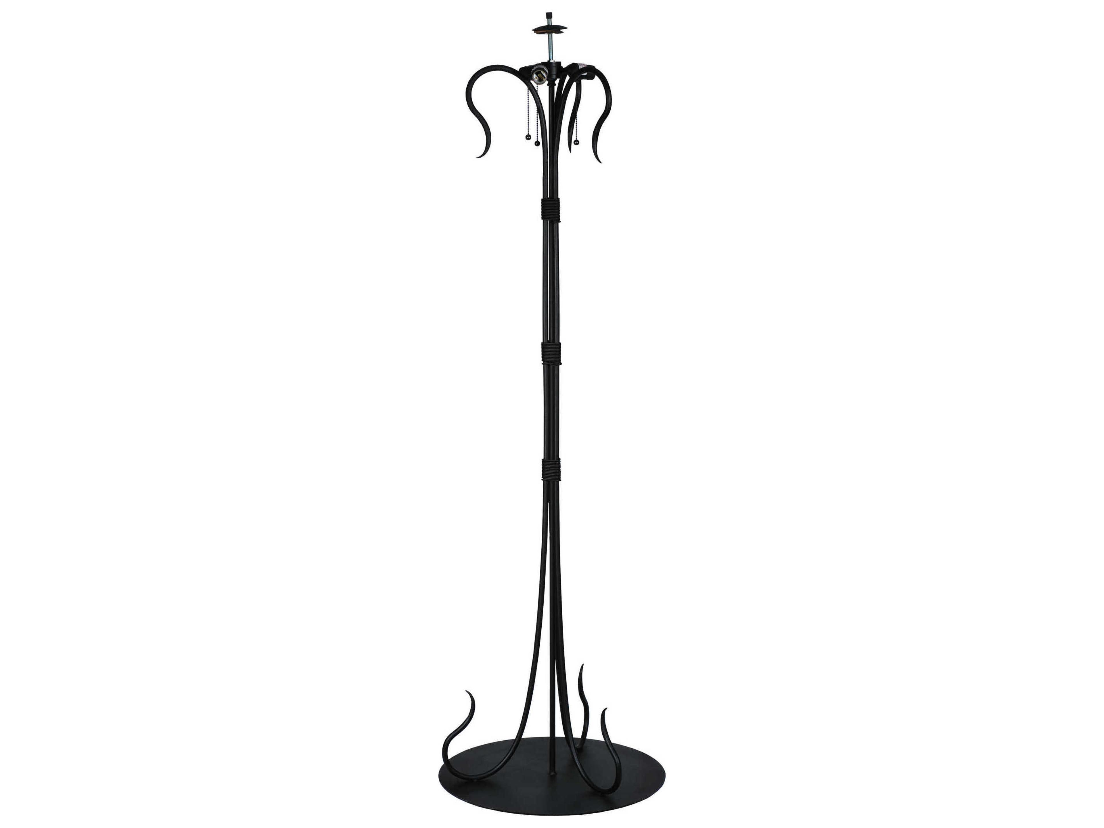 Wrought Iron Serpentine Floor Lamp Base