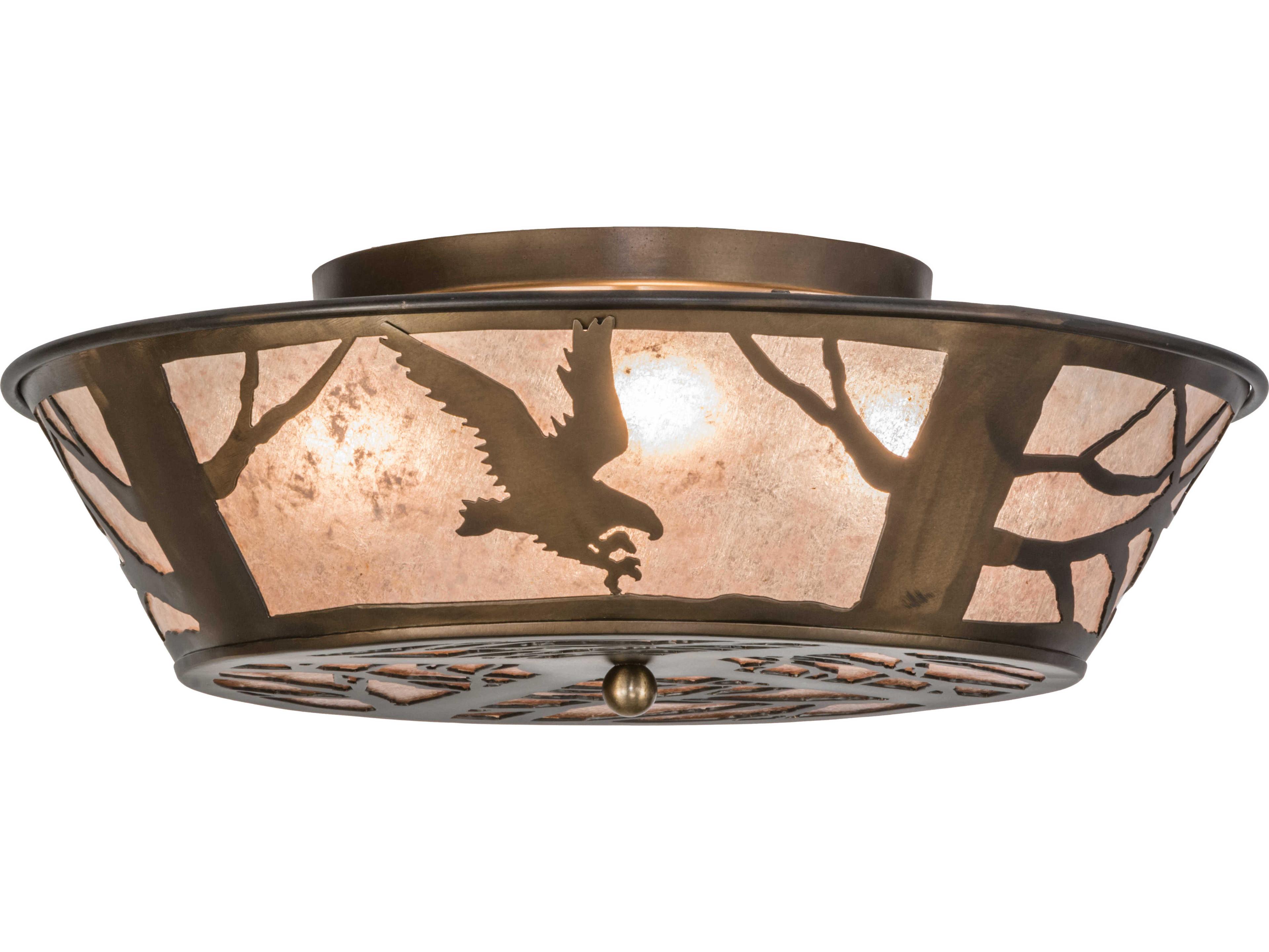 Strike Of The Eagle 4-Light Copper Bowl Geometric Flush Mount